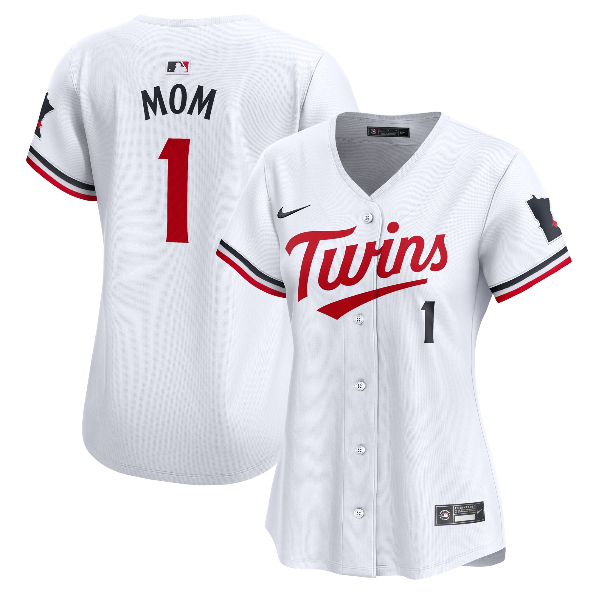 Minnesota Twins  Women's #1 Mom Home Limited Jersey - White