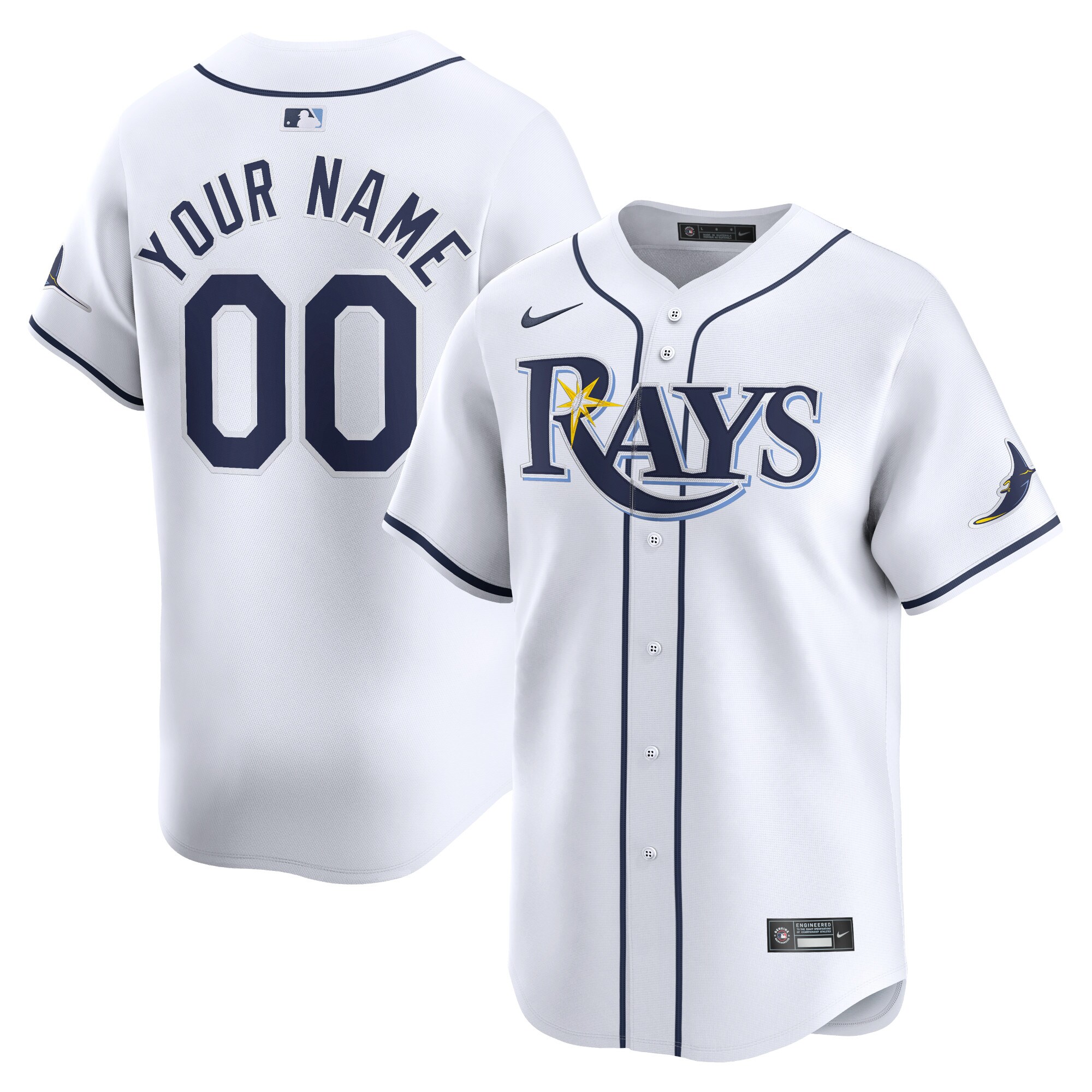 Tampa Bay Rays  Home Limited Custom Jersey - White
