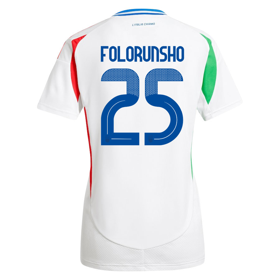 Michael Folorunsho 25 Italy National Team 2024/25 Away Women Jersey - White
