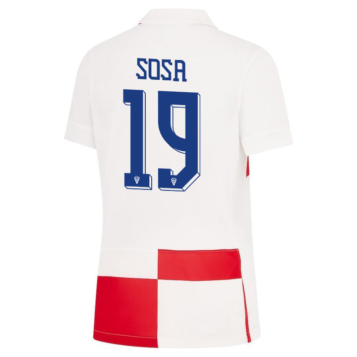 Borna Sosa 19 Croatia National Team 2024 Home WOMEN Jersey - White