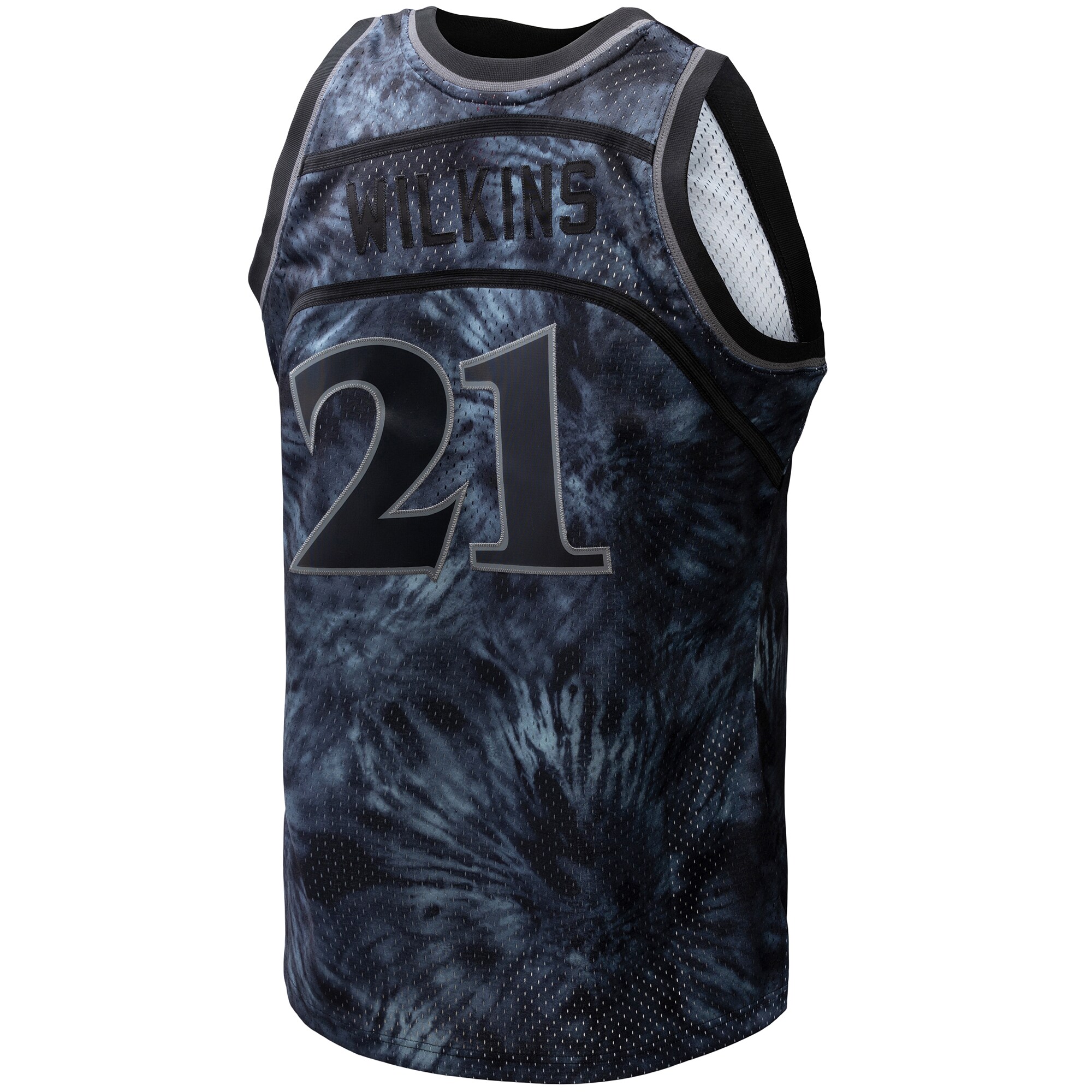 Dominique Wilkins Atlanta Hawks Mitchell & Ness Hardwood Classics 1986\/87 Tie-Dye Swingman Jersey - Black