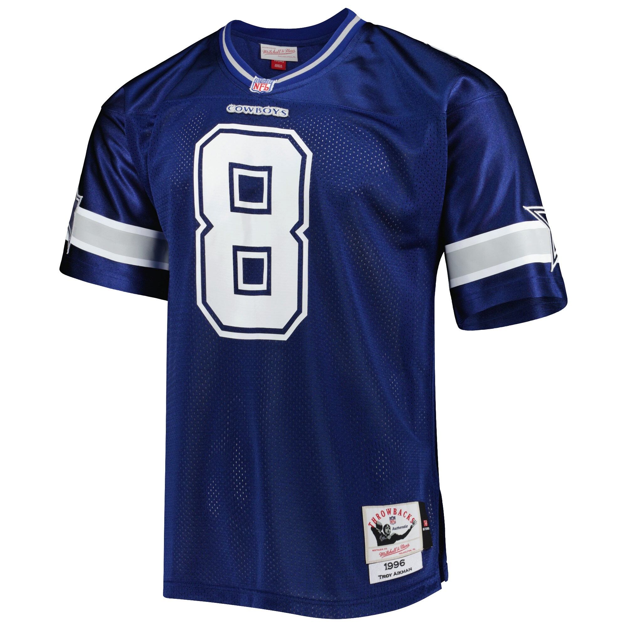 Troy Aikman Dallas Cowboys 1996 Mitchell & Ness Authentic Throwback Retired Player Jersey - Navy