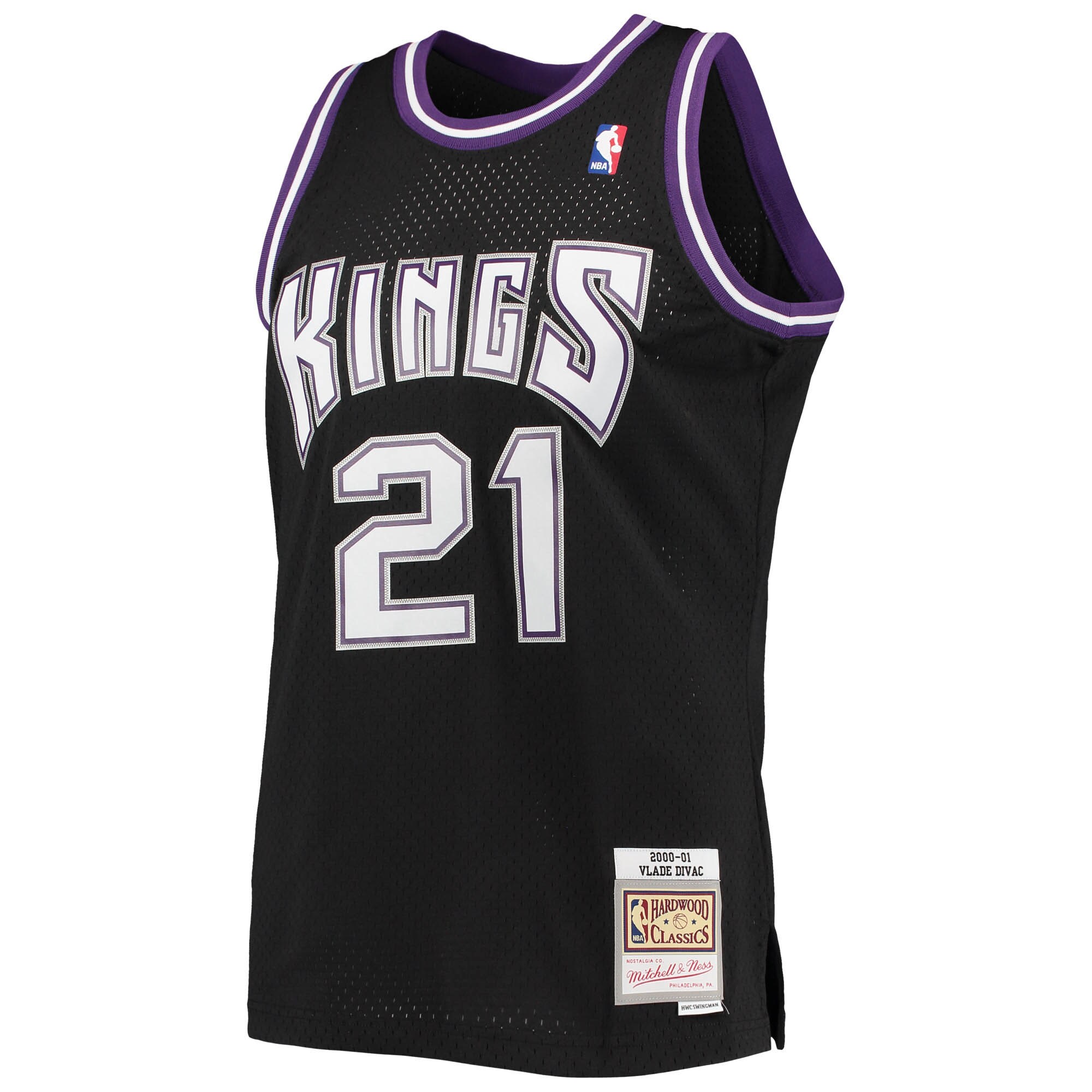 Vlade Divac Sacramento Kings Mitchell & Ness 2000\/01 Hardwood Classics Swingman Jersey - Black