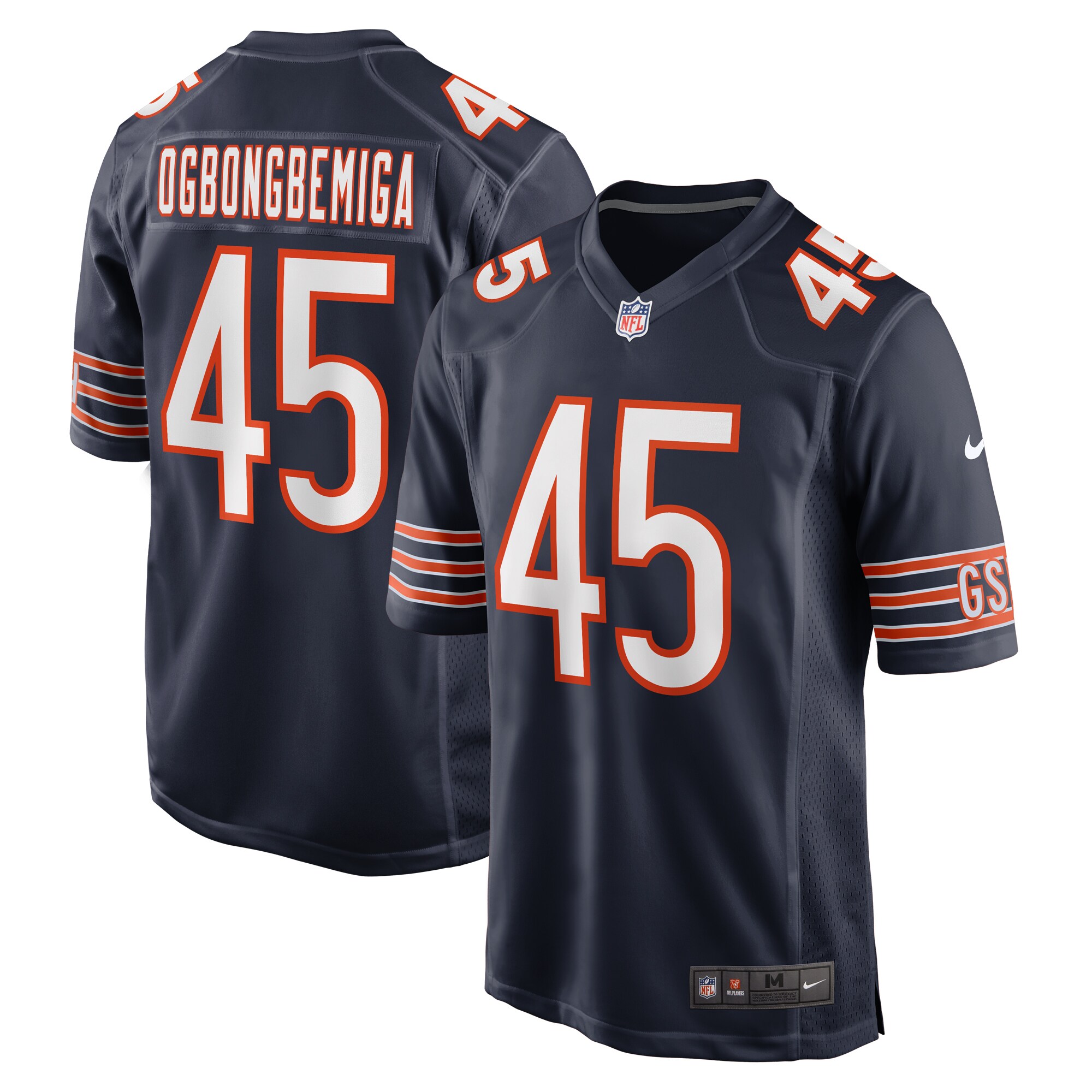 Amen Ogbongbemiga Chicago Bears   Game Jersey -  Navy