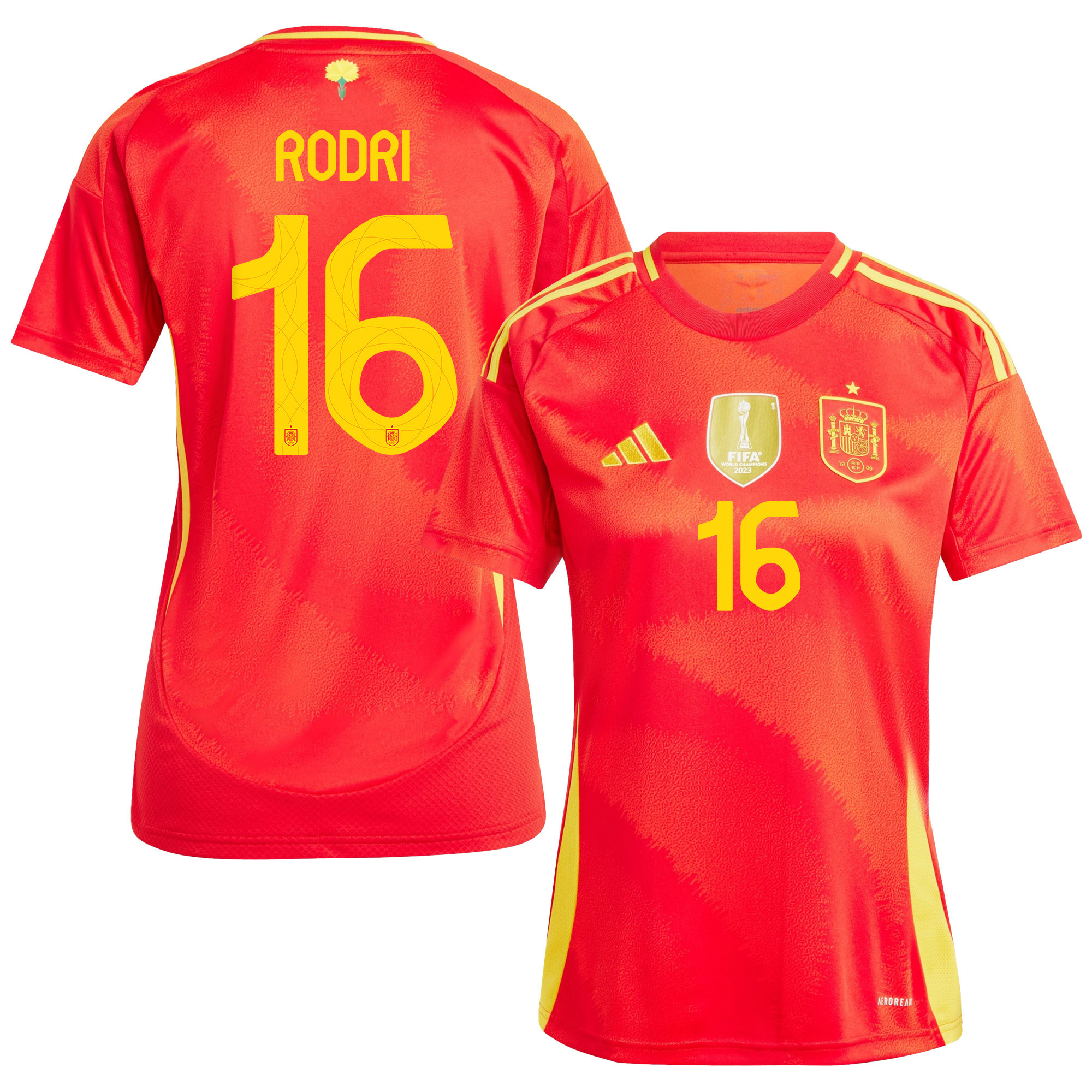 Rodri 16 Spain National Team 2024 Home WOMEN Jersey - Red