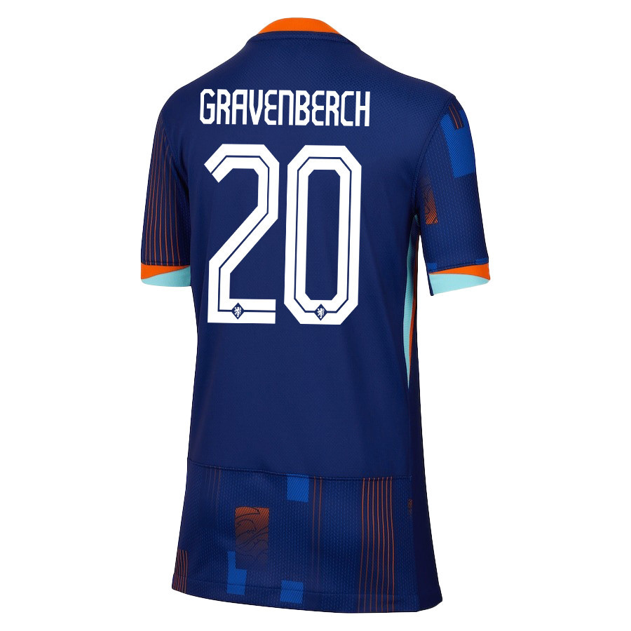 Ryan Gravenberch 20 Netherlands National Team 2024/25 Away YOUTH Jersey - Navy