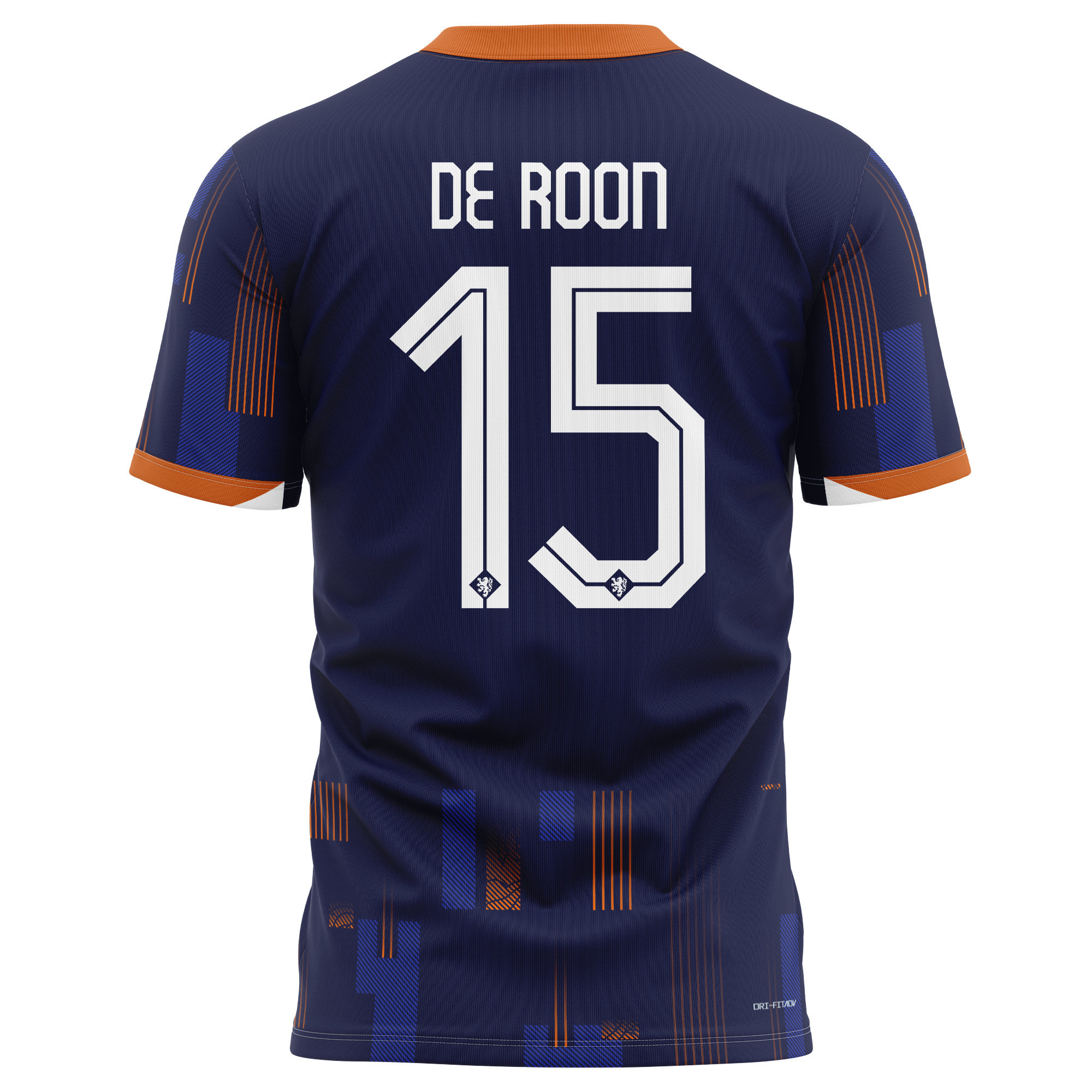 Marten de Roon 15 Netherlands National Team 2024 Away Kits AOP T-shirt - Navy