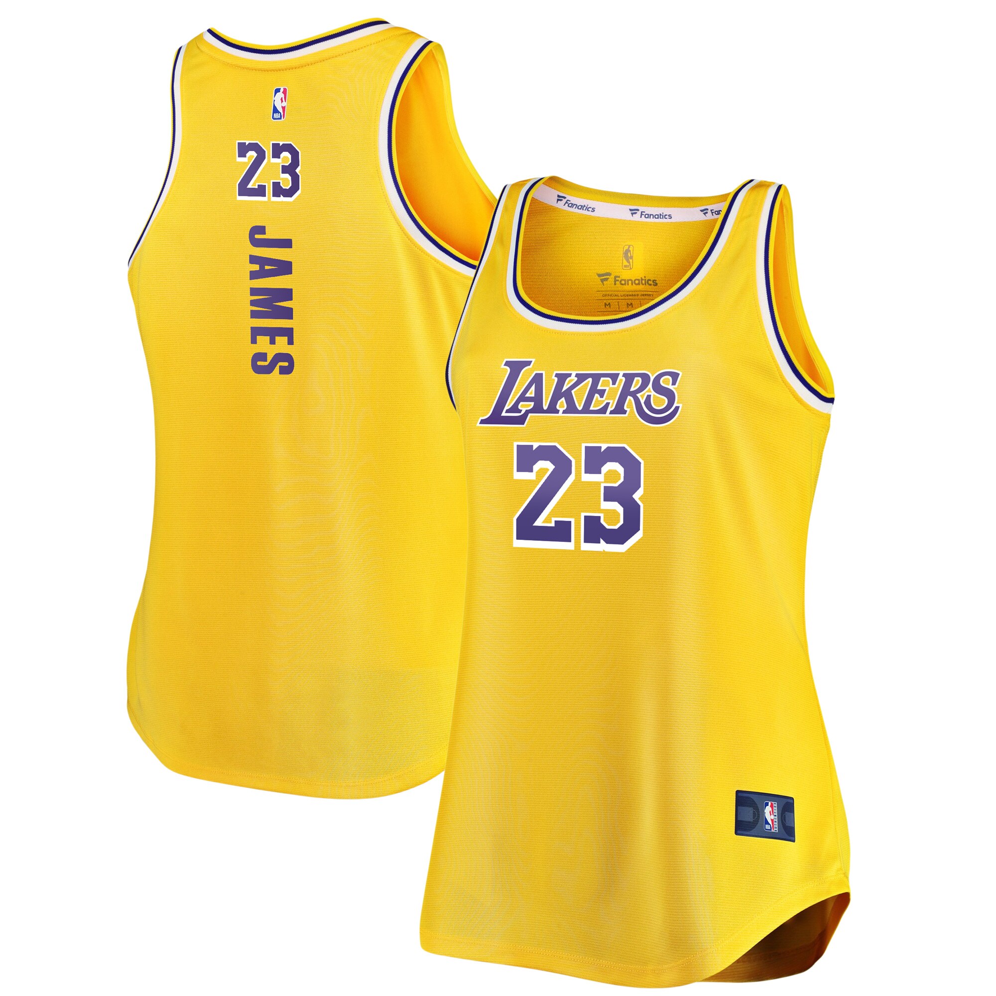 LeBron James Los Angeles Lakers Fanatics Women's Fast Break Tank Jersey - Gold