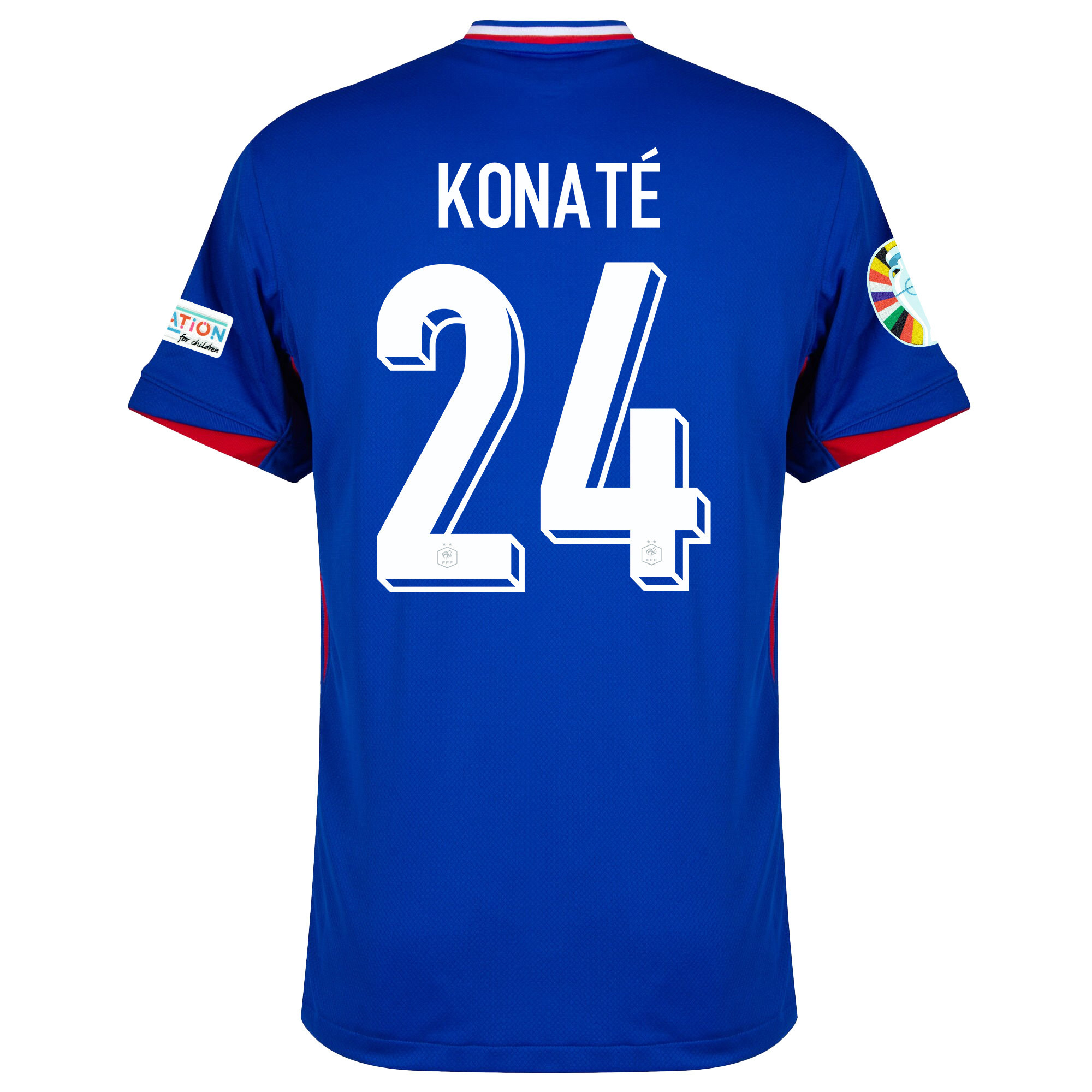 Ibrahima Konaté 24 France National Team 2024/25 Home Jersey - Euro UEFA Patch - Men, Blue