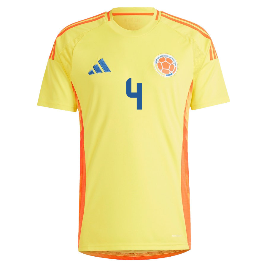 Santiago Arias 4 Colombia National Team 2024/25 Home Men Jersey - Yellow