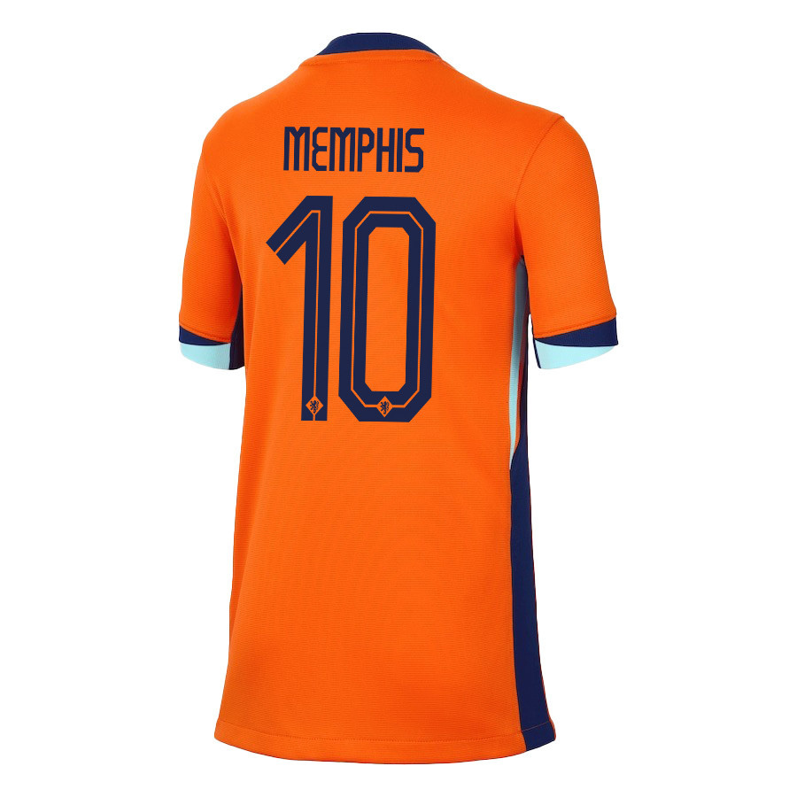 Memphis Depay 10 Netherlands National Team 2024/25 Home YOUTH Jersey - Orange