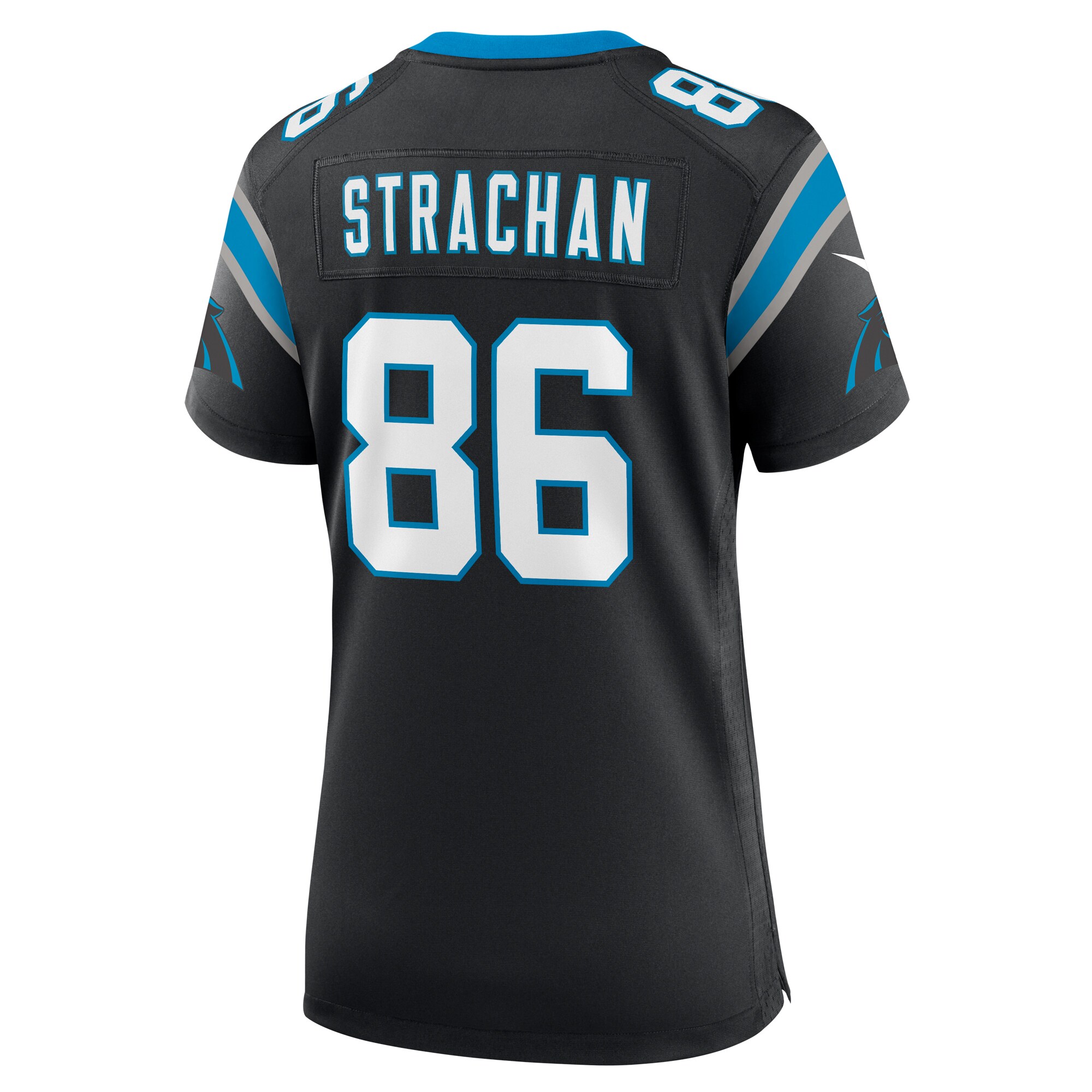 Mike Strachan Carolina Panthers  Women's  Game Jersey -  Black