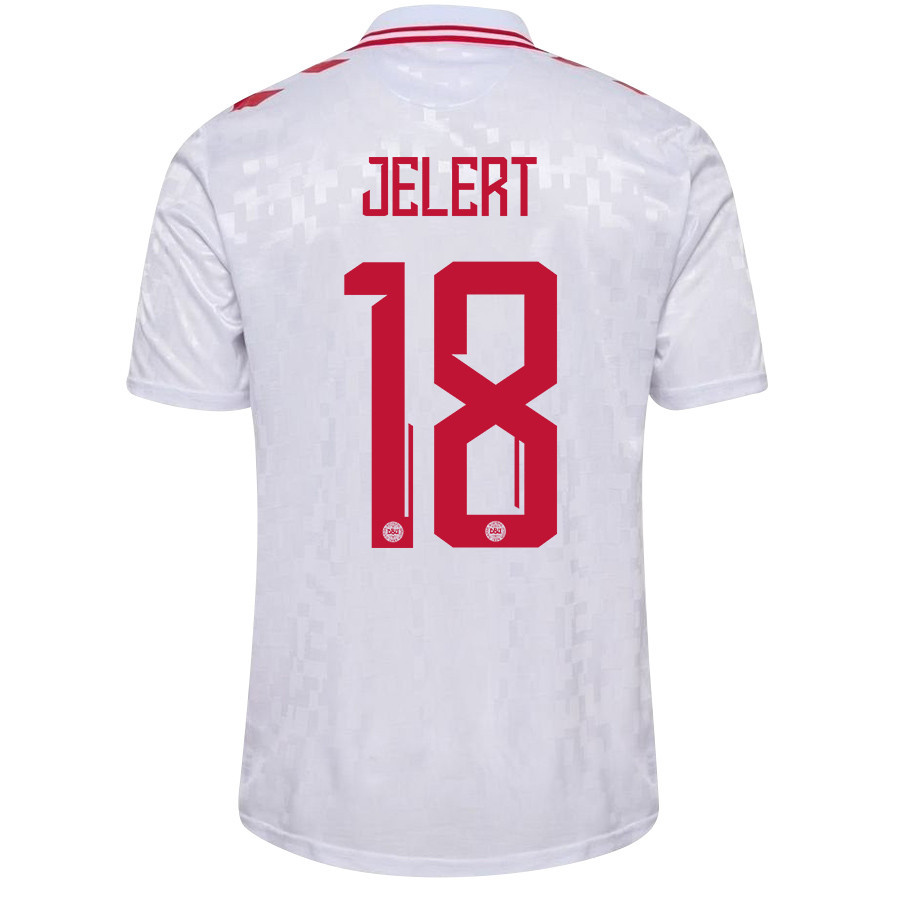 Elias Jelert 18 Denmark National Team 2024/25 Away Men Jersey - White