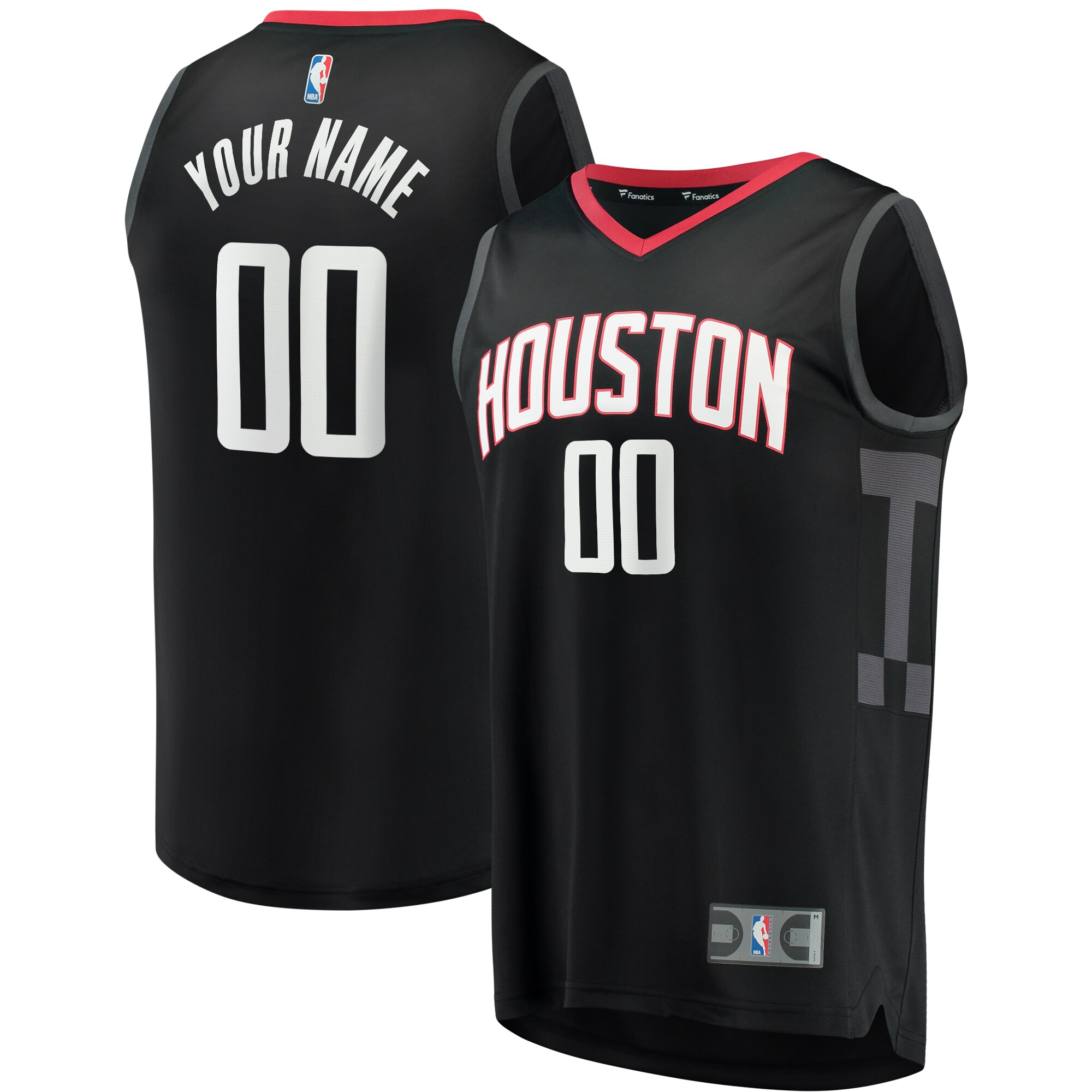 Houston Rockets Fanatics Youth Fast Break Custom Replica Jersey - Statement Edition - Black