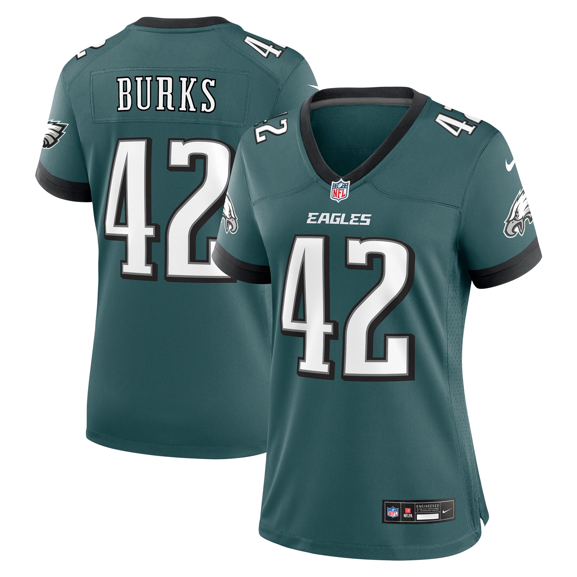 Oren Burks Philadelphia Eagles  Women's  Game Jersey - Midnight Green