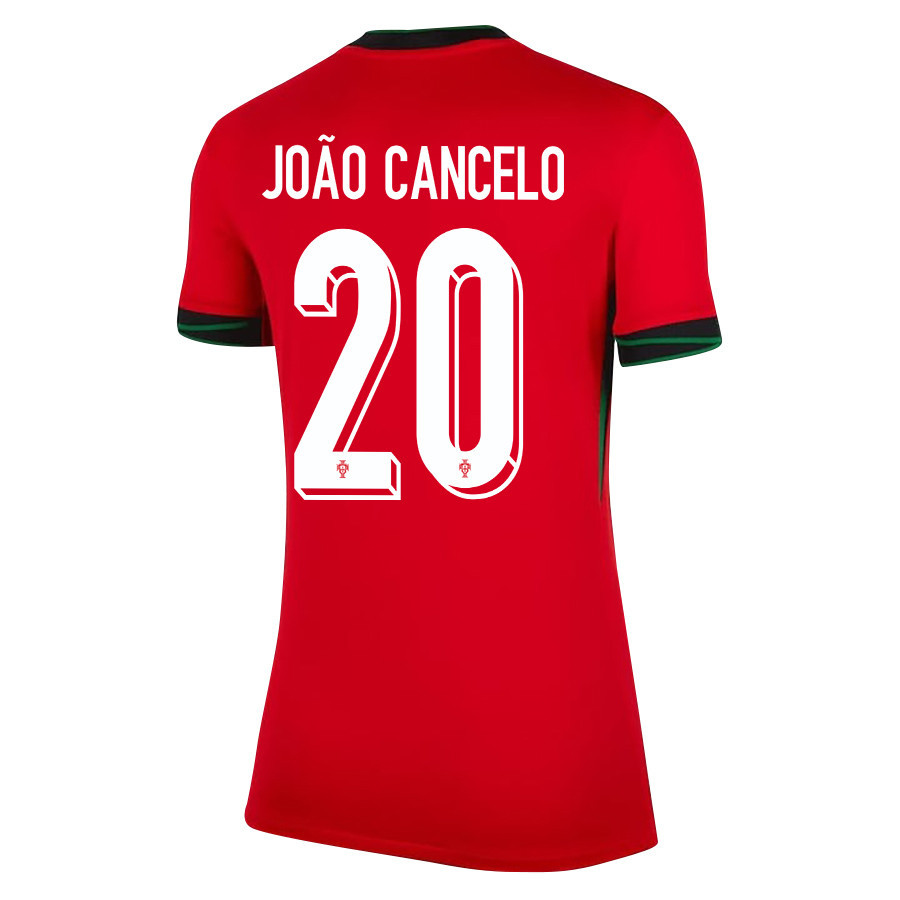 João Cancelo 20 Portugal National Team 2024/25 Home WOMEN Jersey - Red