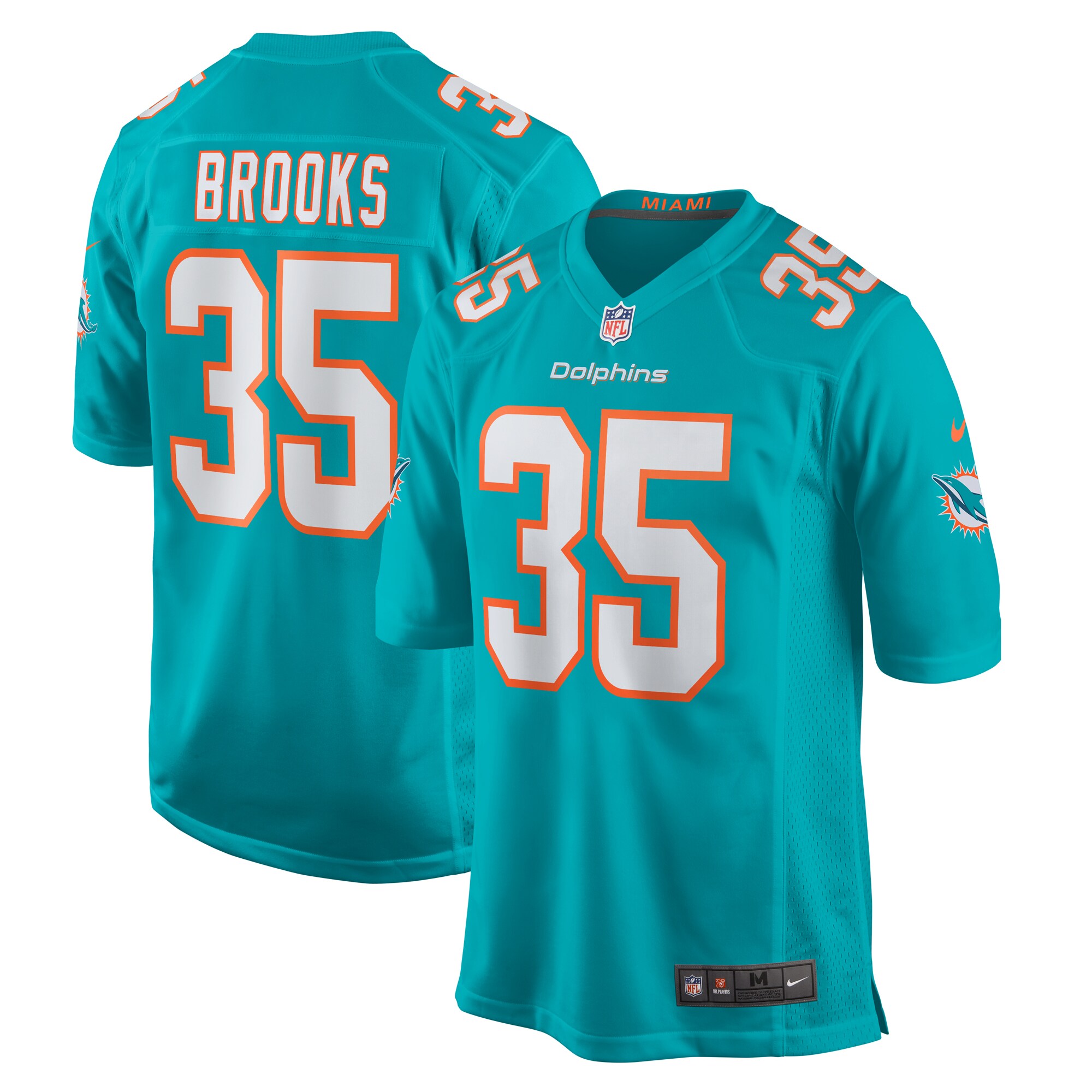 Christopher Brooks Miami Dolphins  Team Game Jersey -  Aqua