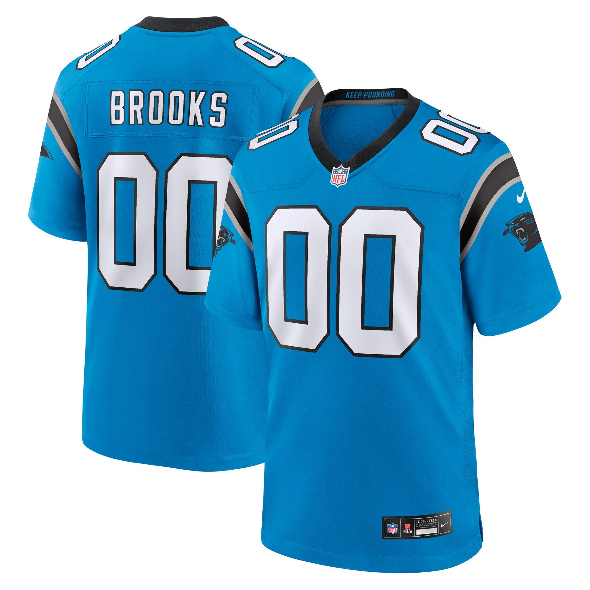 Jonathon Brooks Carolina Panthers  2024 NFL Draft Alternate Game Player Jersey - Blue