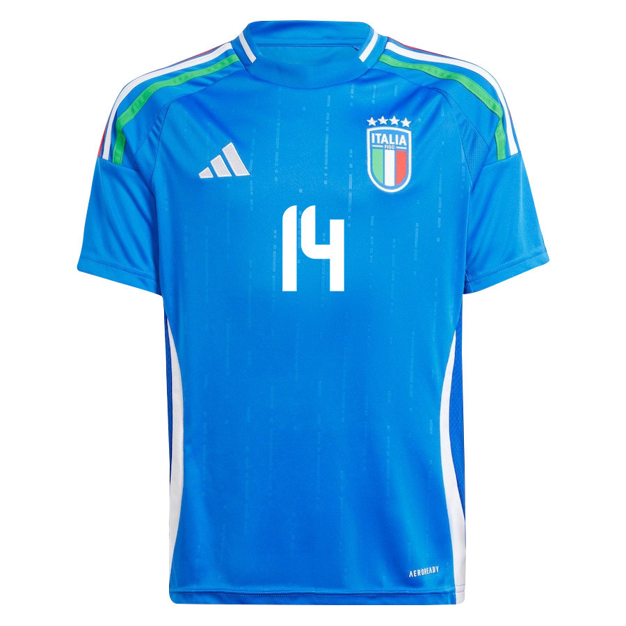 Federico Chiesa 14 Italy National Team 2024/25 Home YOUTH Jersey - Blue