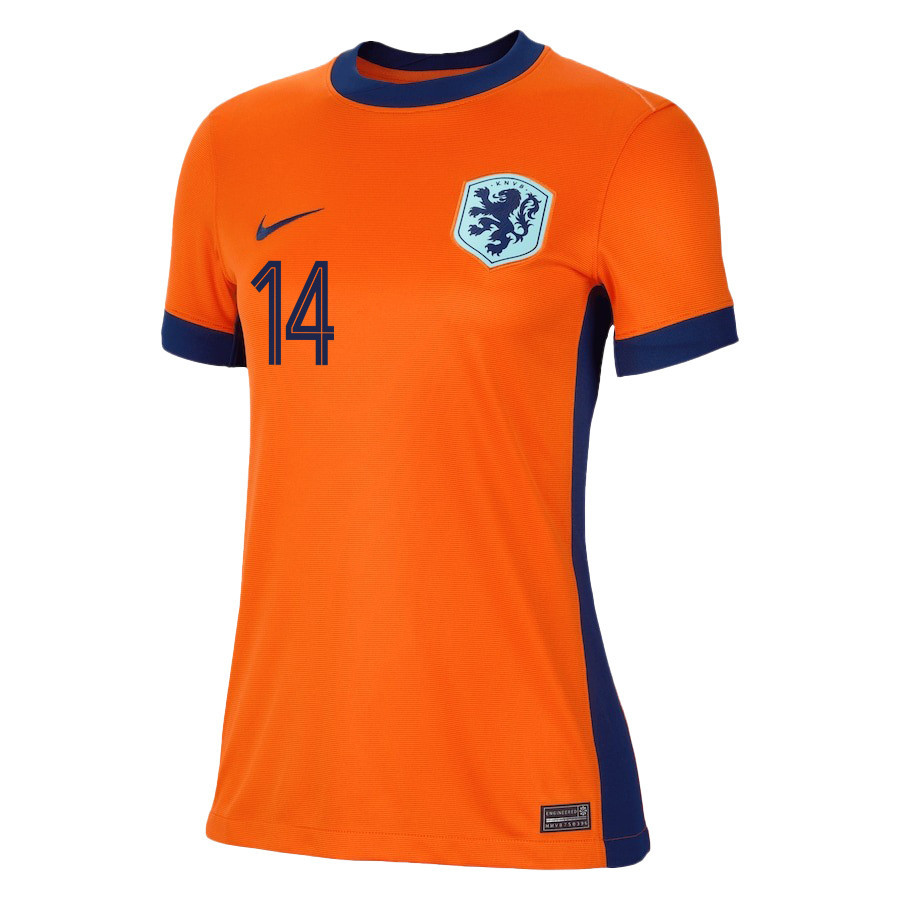 Tijjani Reijnders 14 Netherlands National Team 2024/25 Home WOMEN Jersey - Orange