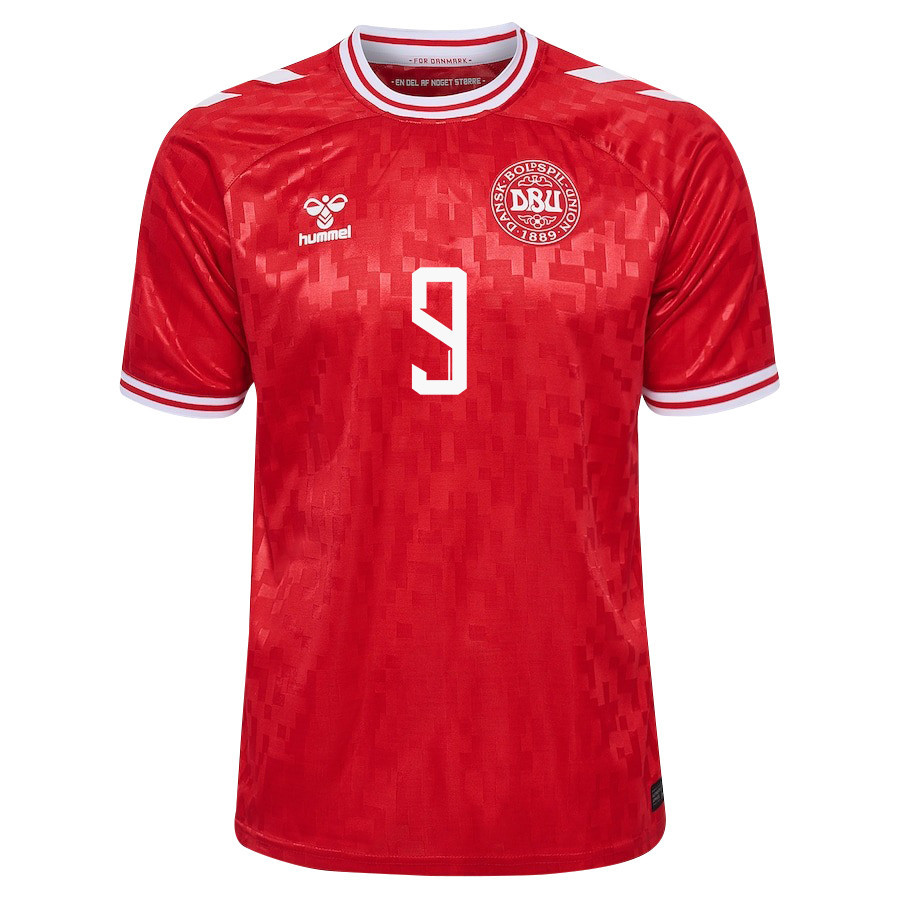 Rasmus Højlund 9 Denmark National Team 2024/25 Home Men Jersey - Red