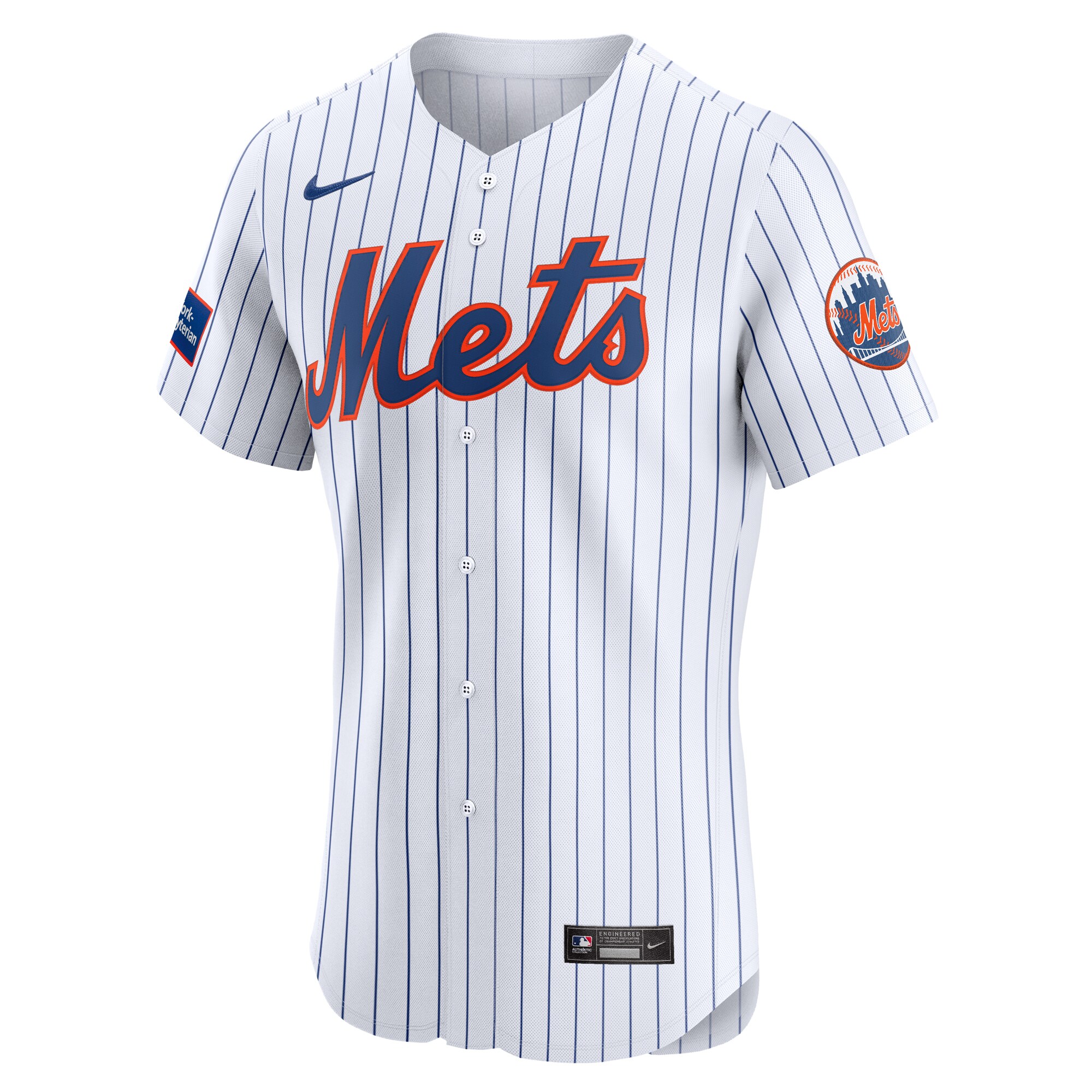 New York Mets  Home Elite Patch Jersey - White