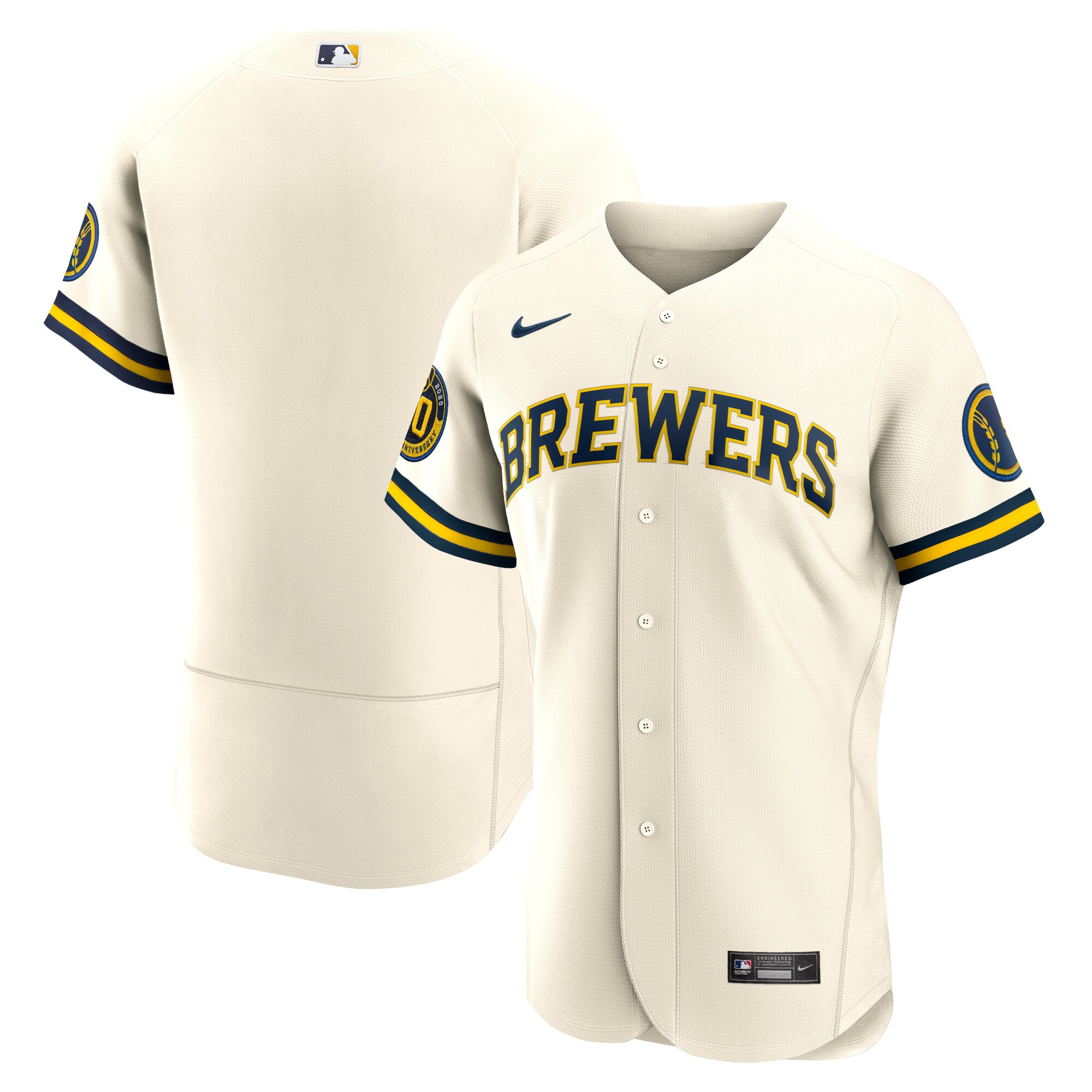Milwaukee Brewers  Home Authentic Team Jersey - Cream