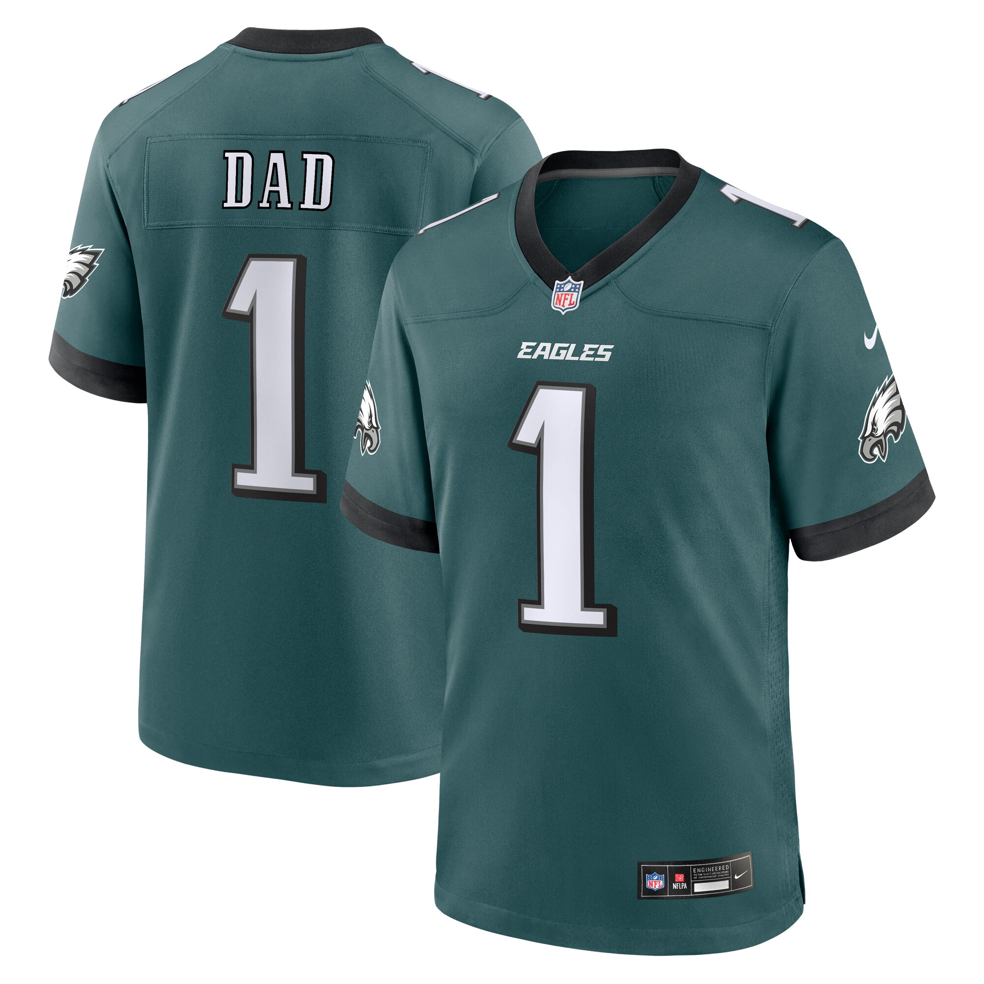 Philadelphia Eagles  #1 Dad Game Jersey - Midnight Green