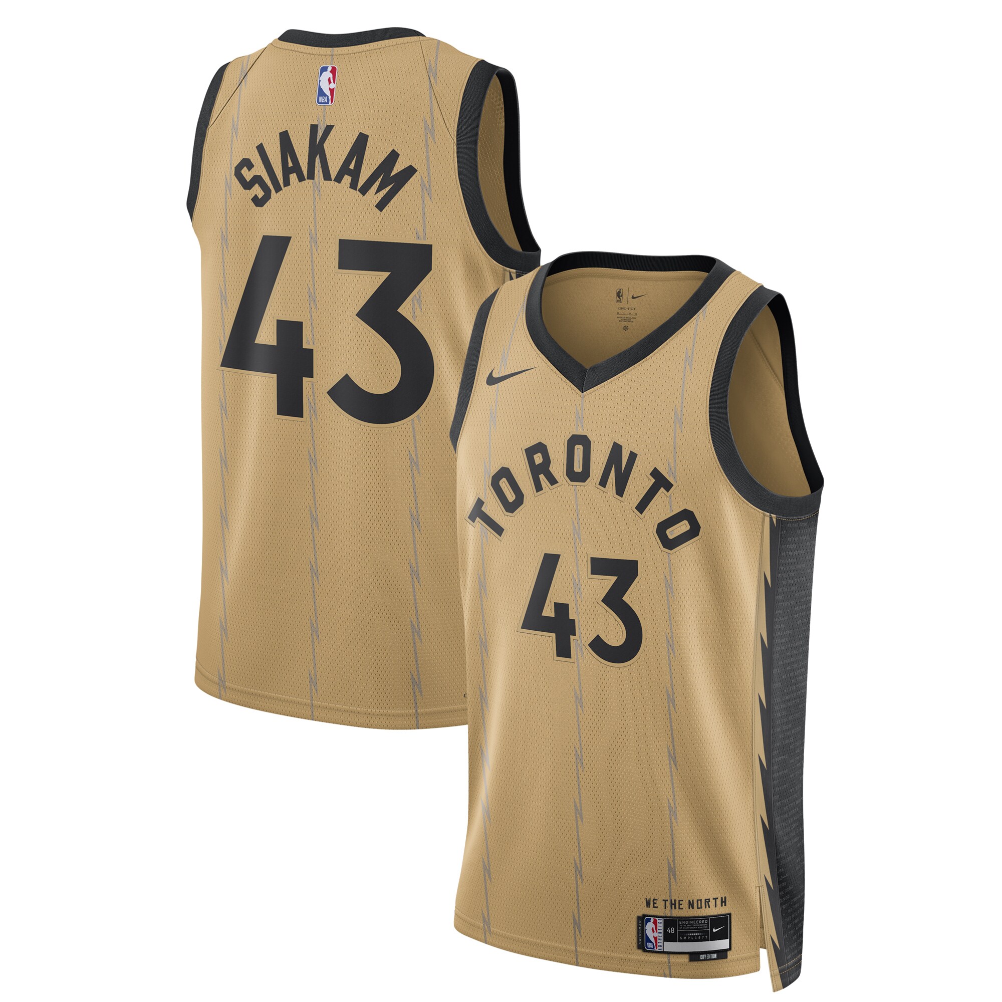 Pascal Siakam Toronto Raptors  Unisex 2023\/24 Swingman Jersey - Gold - City Edition