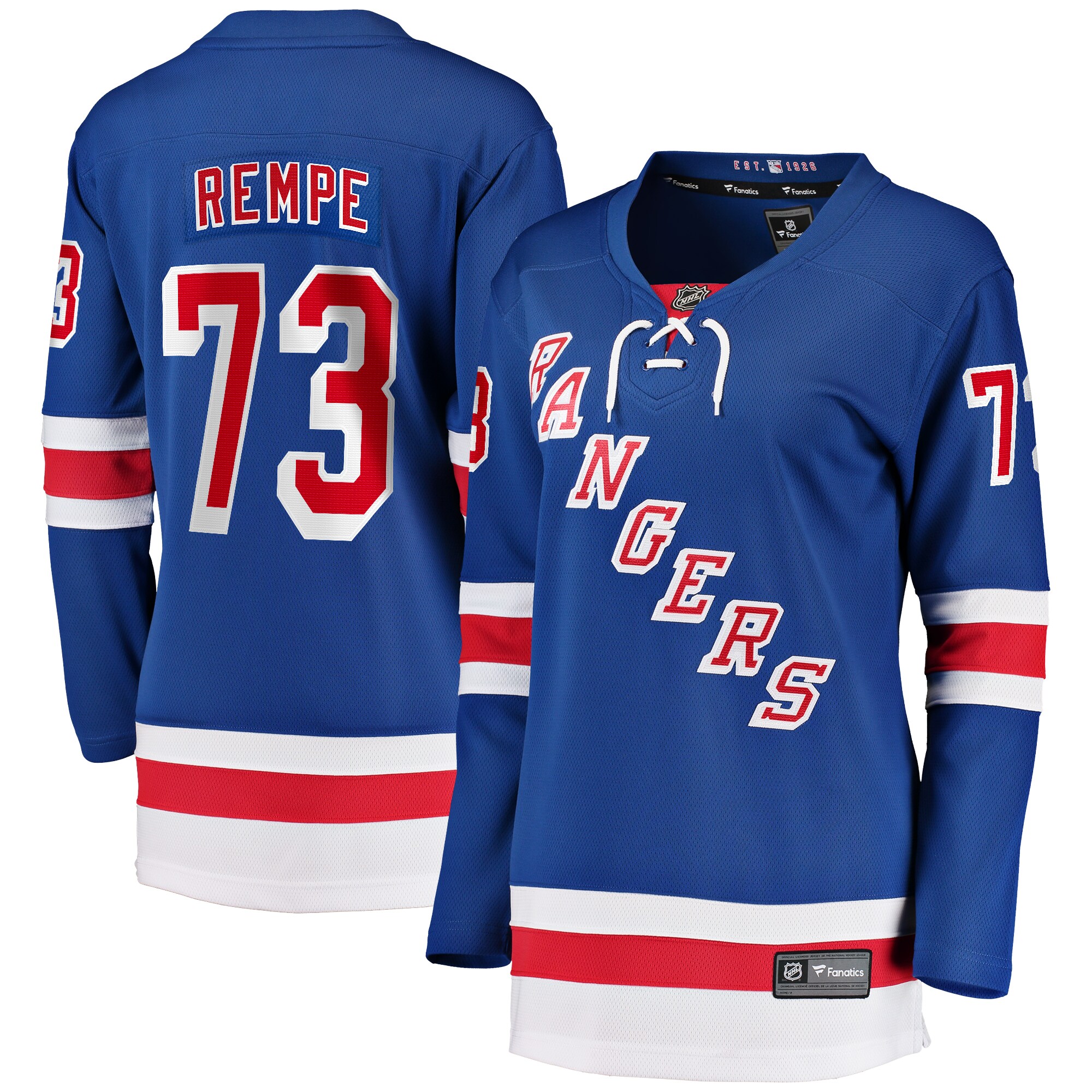 Matt Rempe New York Rangers Fanatics Women's Home Breakaway Jersey - Blue