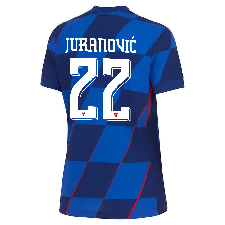 Josip Juranović 22 Croatia National Team 2024 Away WOMEN Jersey - Blue