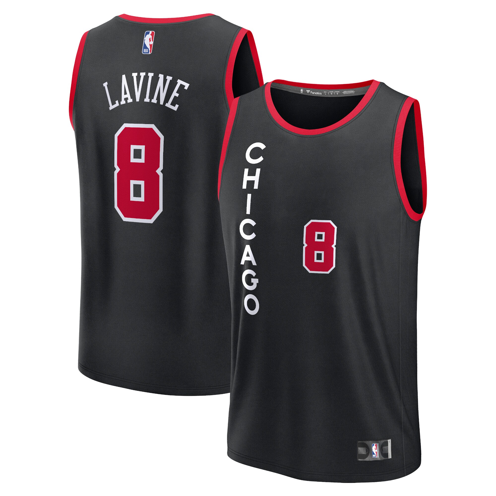 Zach LaVine Chicago Bulls Fanatics Fast Break Jersey - Black - City Edition