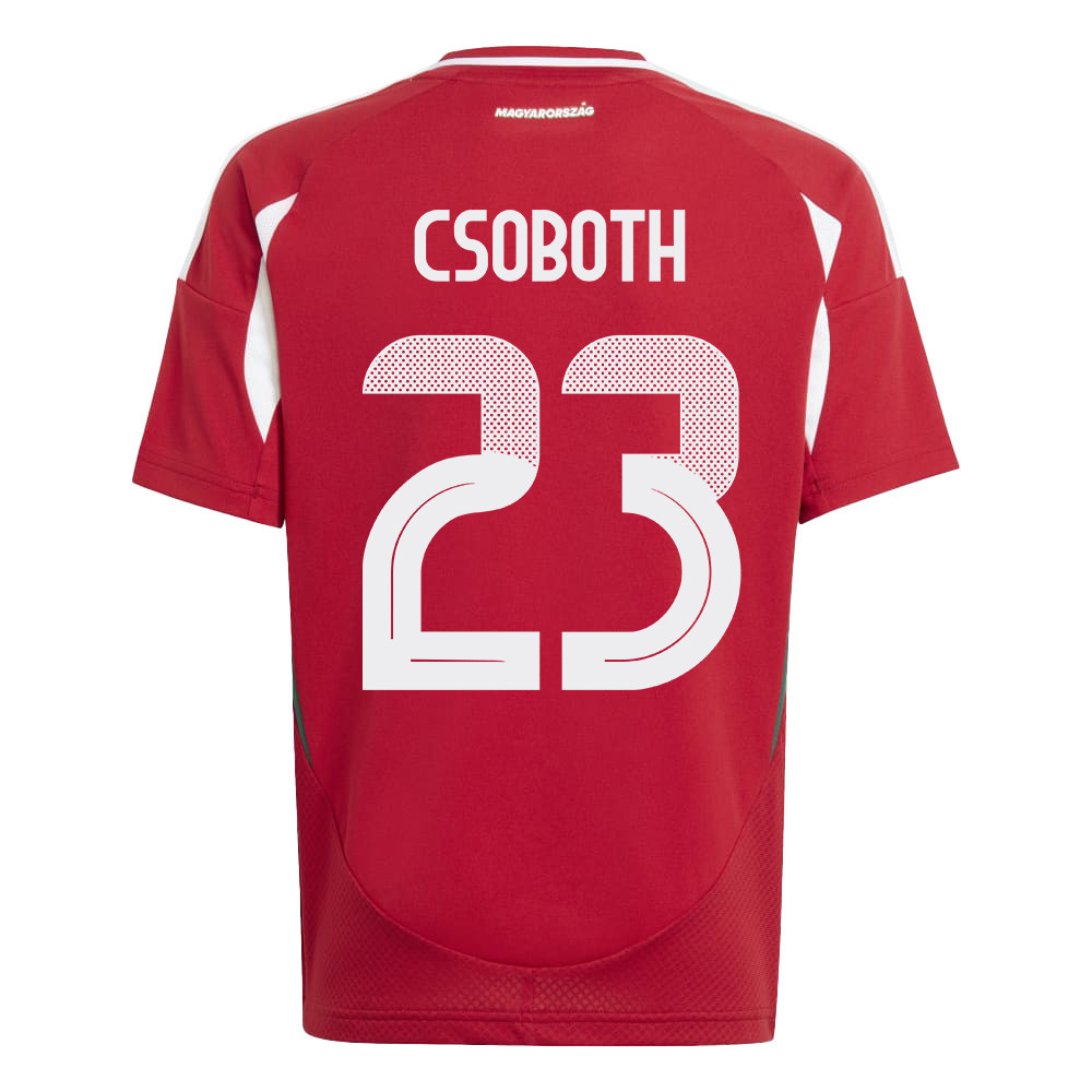 Kevin Csoboth 23 Hungary National Team 2024/25 Home YOUTH Jersey - Red