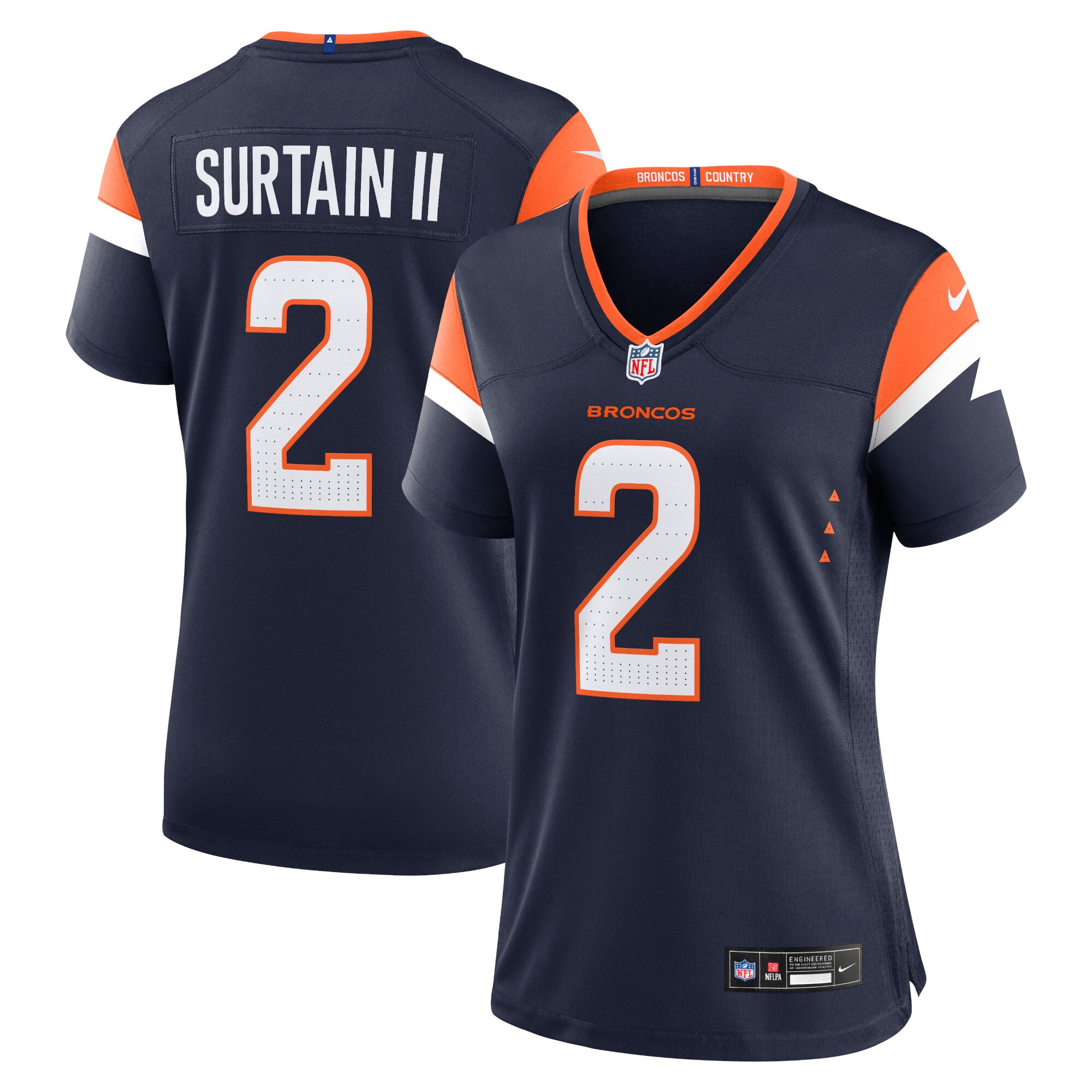Patrick Surtain II Denver Broncos  Women's Alternate Game Jersey - Navy