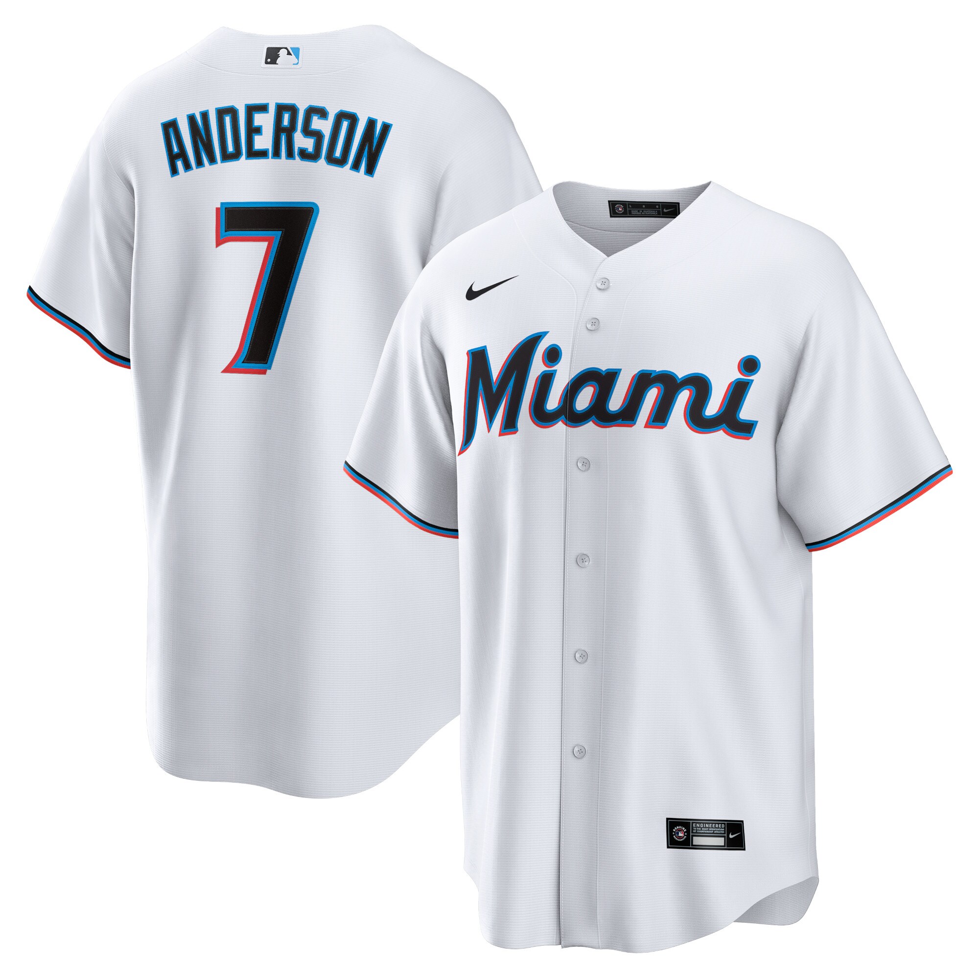 Tim Anderson Miami Marlins  Home Replica Player Jersey - White
