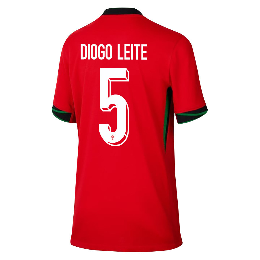 Diogo Leite 5 Portugal National Team 2024/25 Home YOUTH Jersey - Red