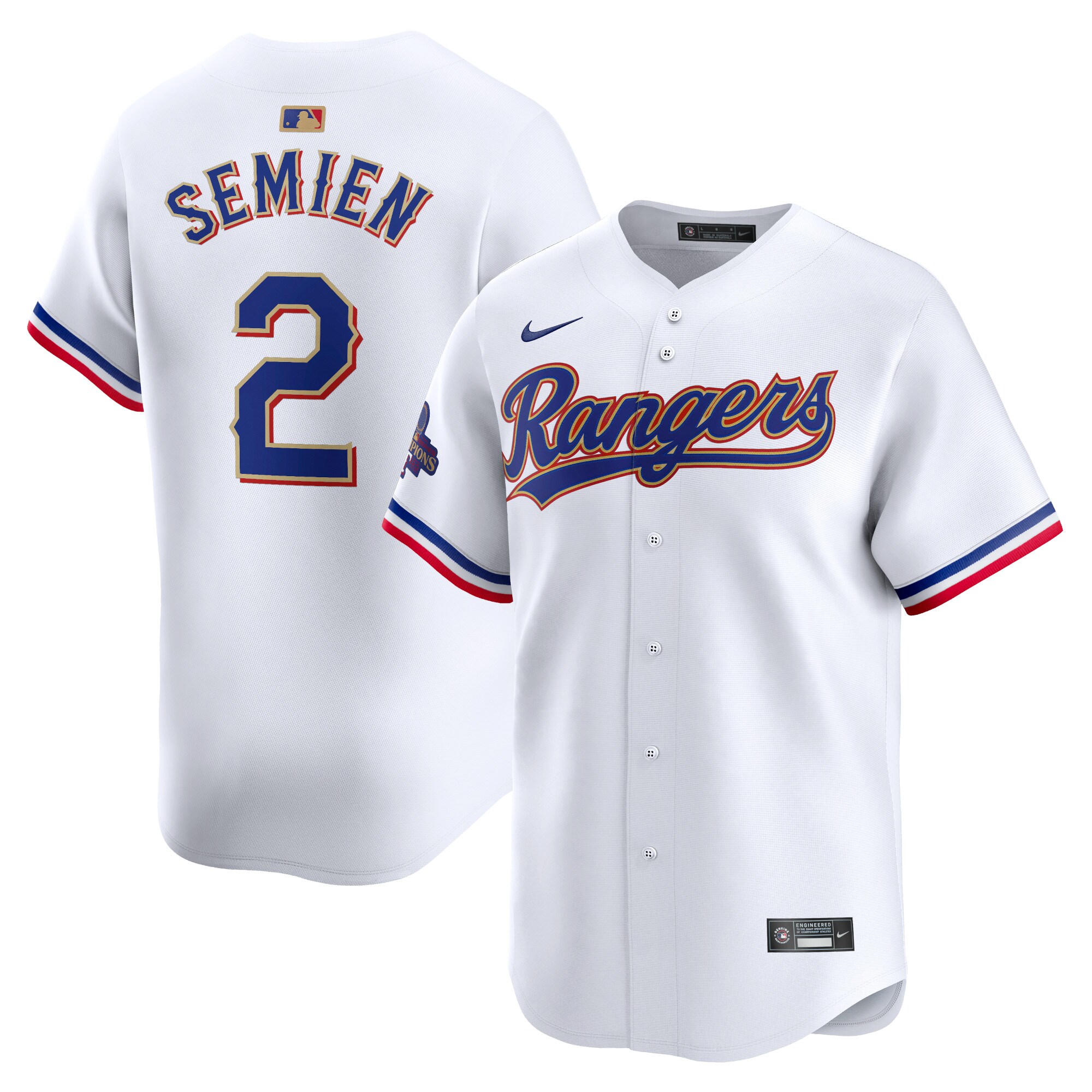 Marcus Semien Texas Rangers  2024 Gold Collection Limited Player Jersey\u00c2\u00a0\u00e2\u20ac\u201c White
