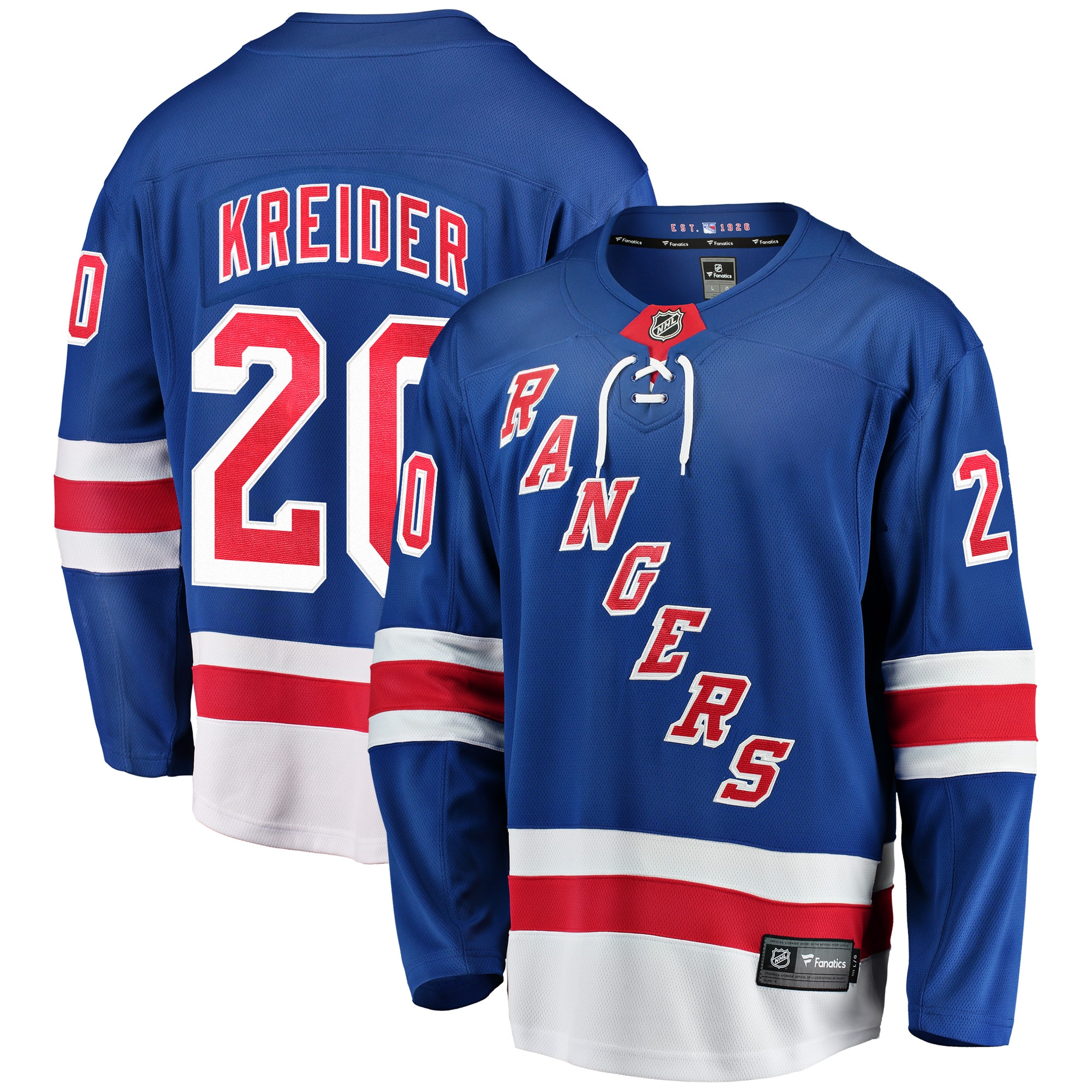 Chris Kreider New York Rangers Fanatics Home Breakaway Player Jersey - Blue