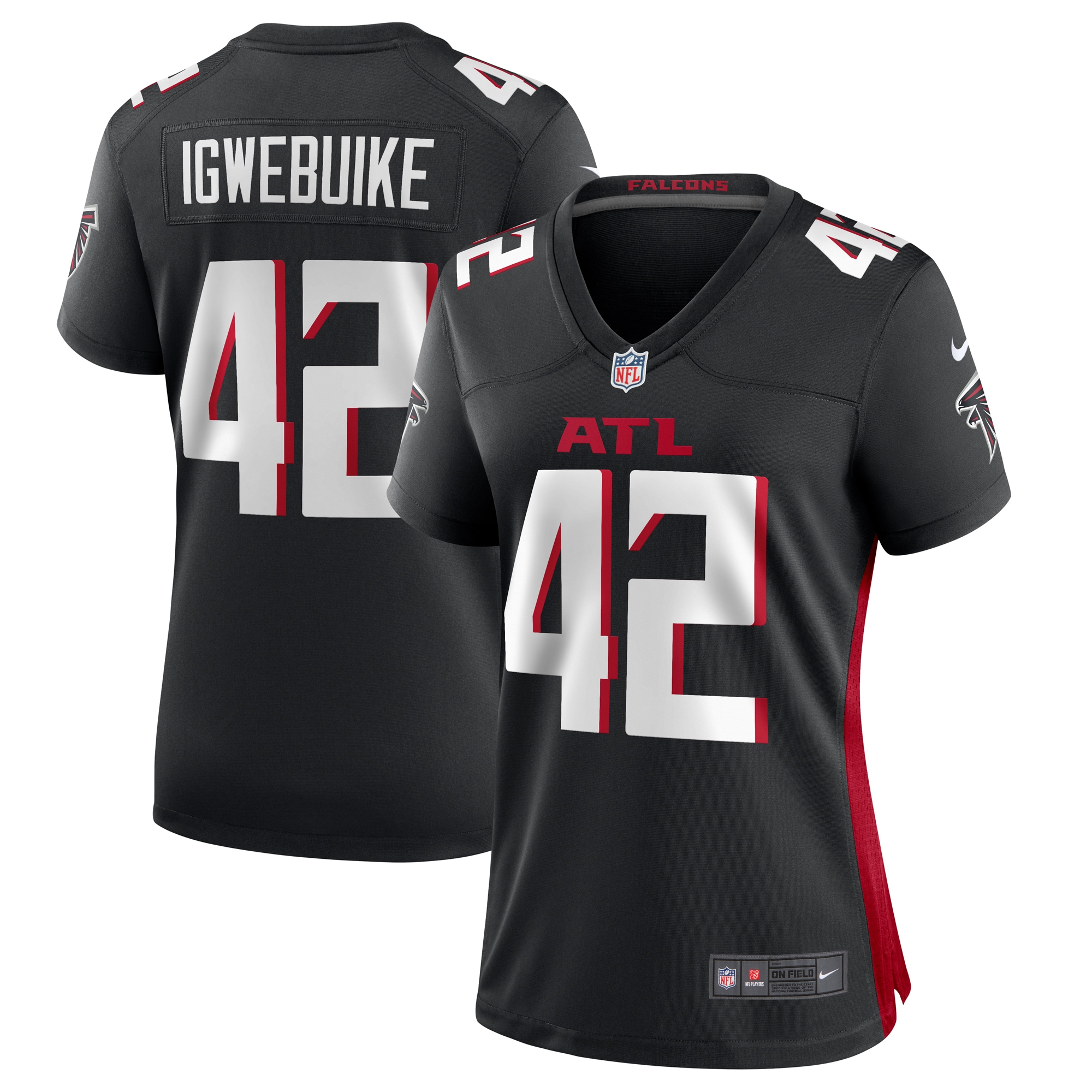 Godwin Igwebuike Atlanta Falcons  Women's  Game Jersey -  Black