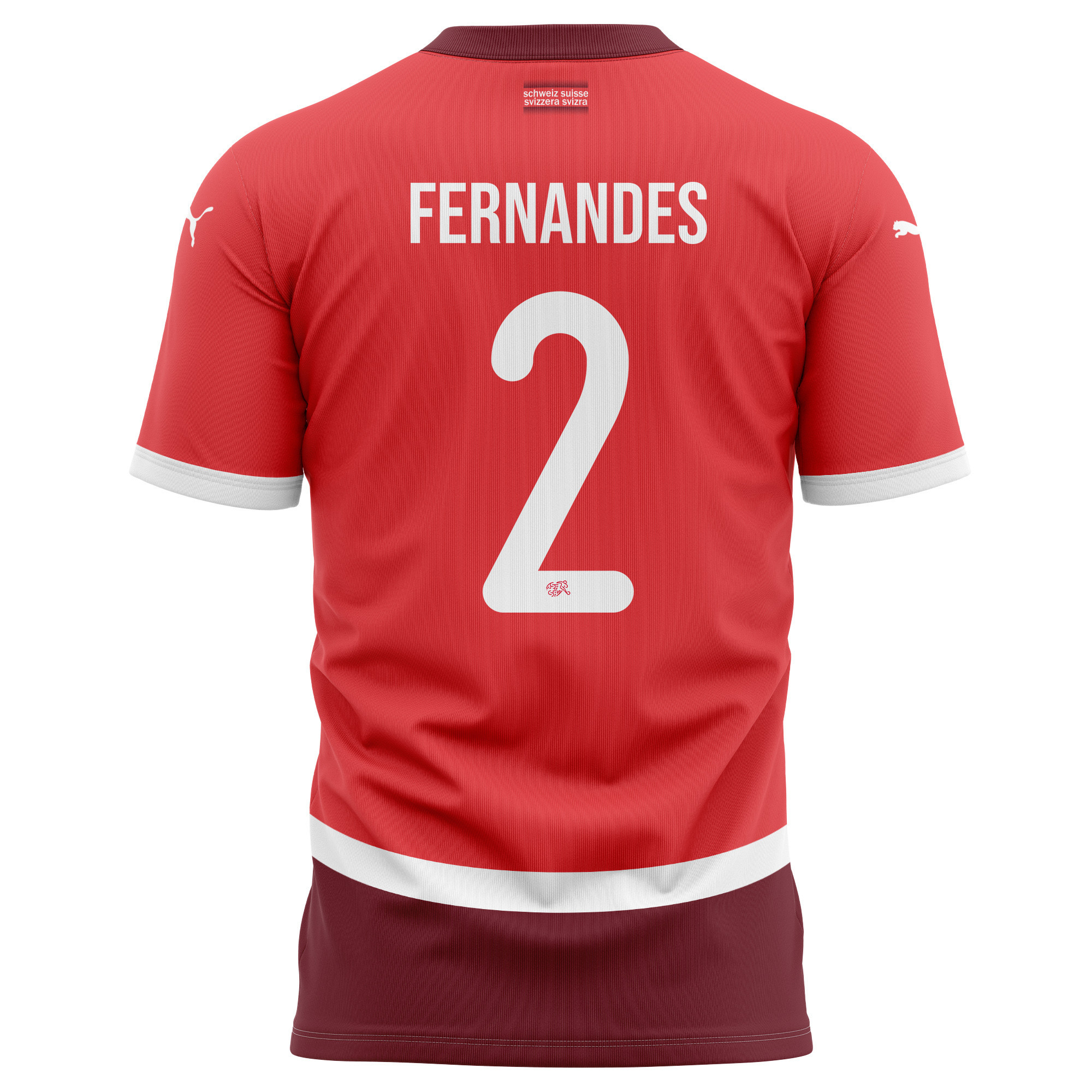 Edimilson Fernandes 2 Switzerland National Team 2024/25 Home Kits AOP T-shirt - Red