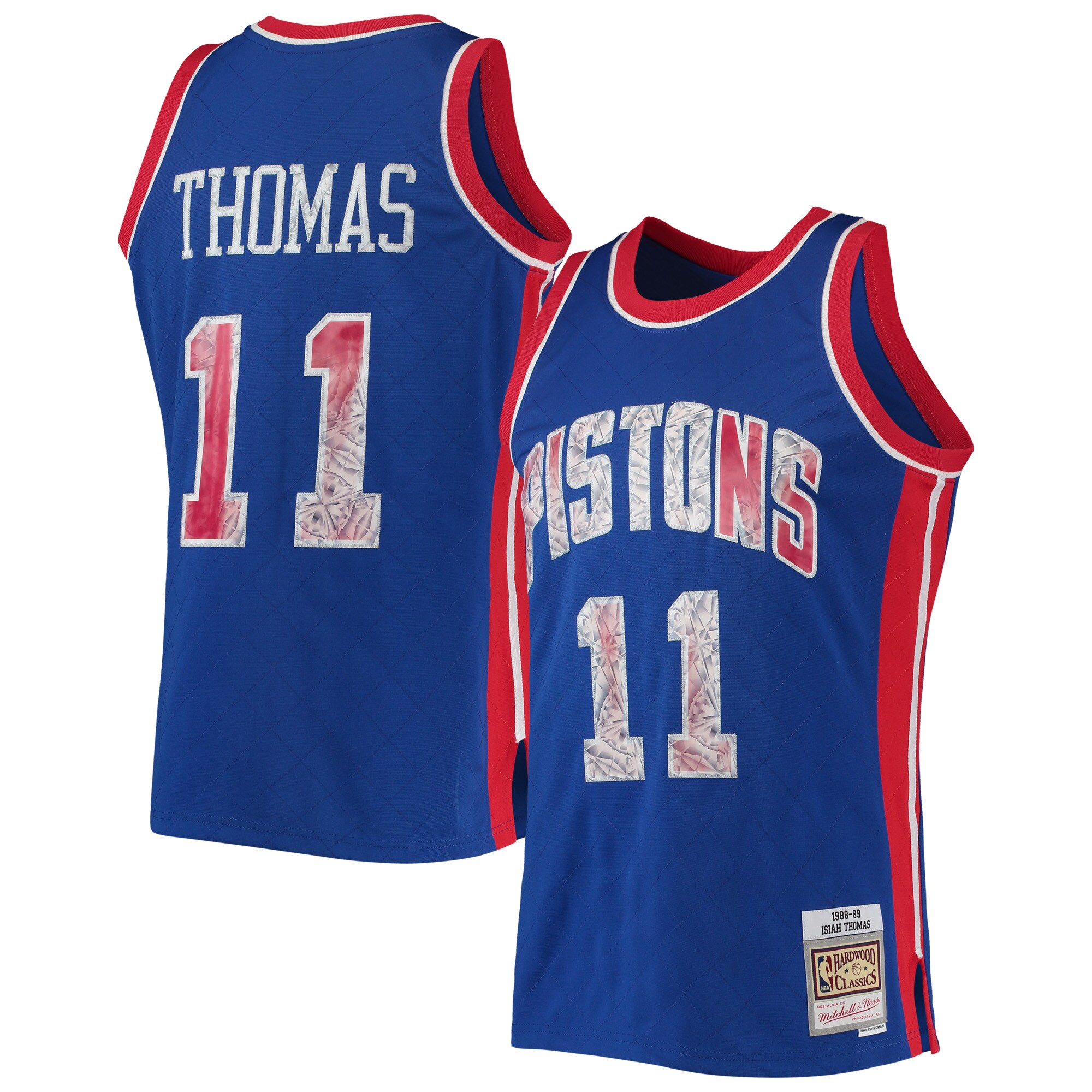 Isiah Thomas Detroit Pistons Mitchell & Ness 1988\/89 Hardwood Classics NBA 75th Anniversary Diamond Swingman Jersey - Blue