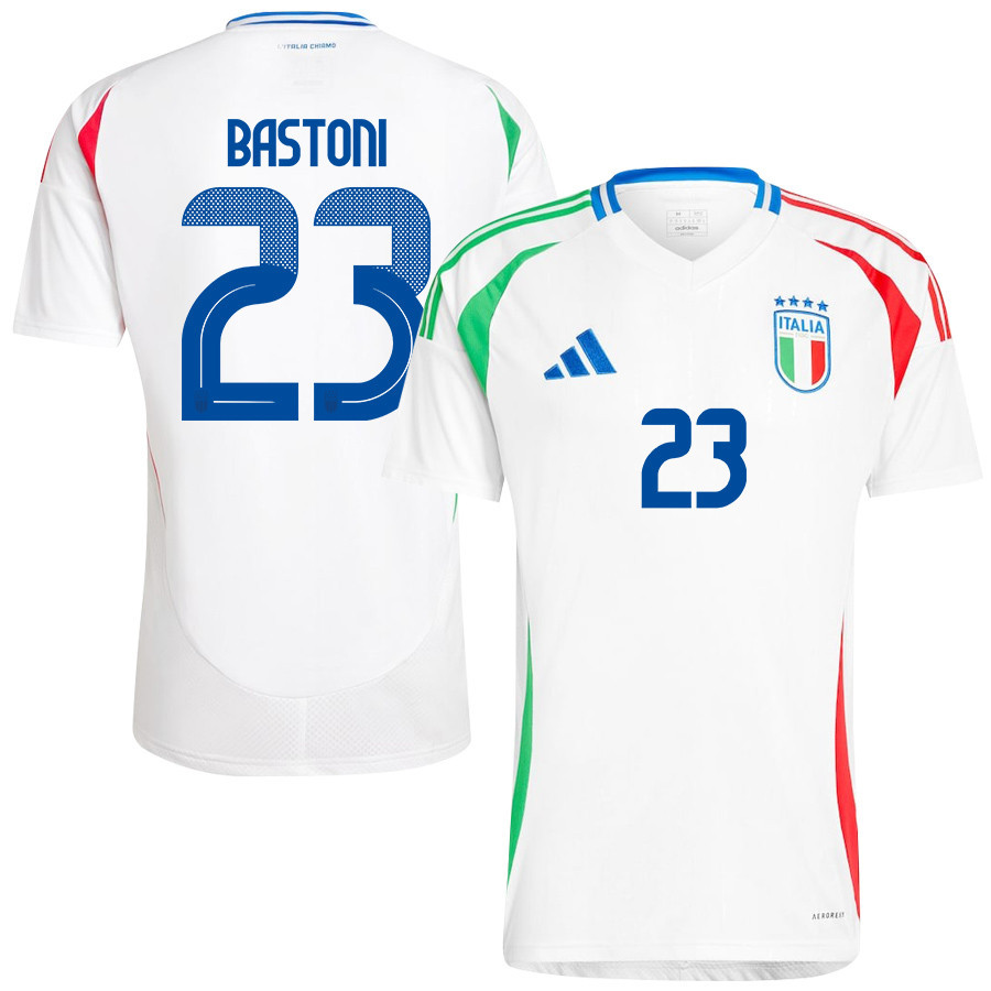 Alessandro Bastoni 23 Italy National Team 2024/25 Away Men Jersey - White