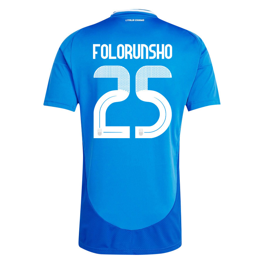 Michael Folorunsho 25 Italy National Team 2024/25 Home Men Jersey - Blue