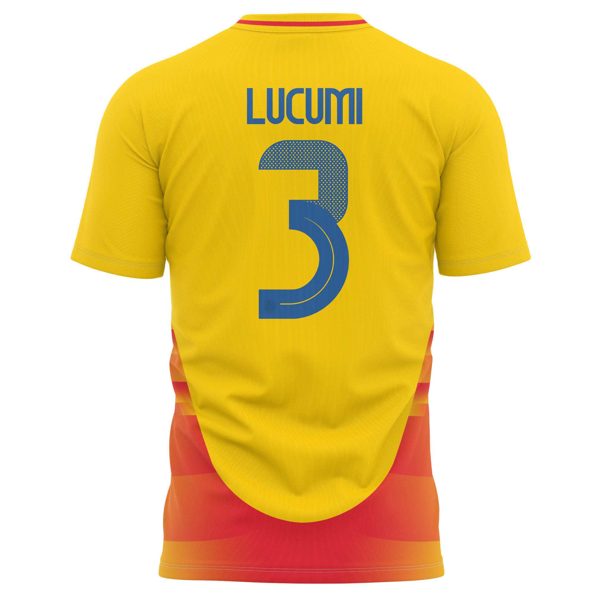 Jhon Lucumi 3 Colombia National Team 2024 Home Kits AOP T-shirt - Yellow