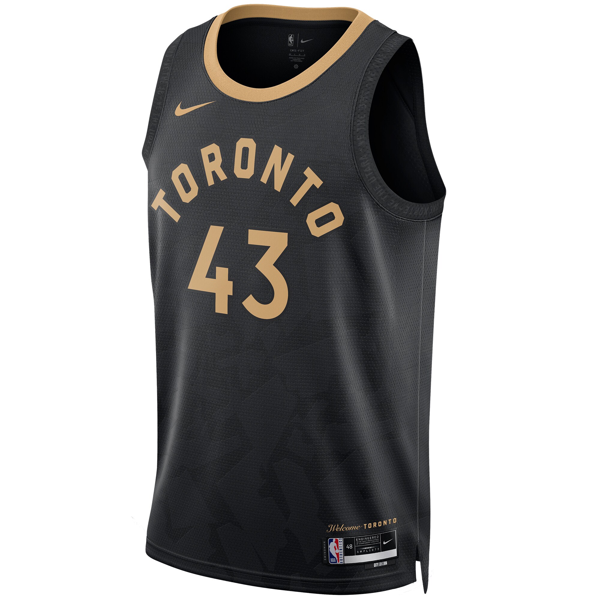 Pascal Siakam Toronto Raptors  Unisex 2022\/23 Swingman Jersey - City Edition - Black