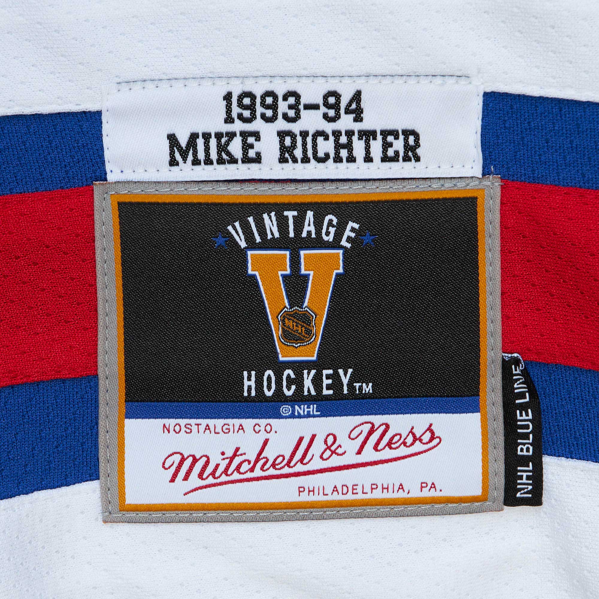 Mike Richter New York Rangers Mitchell & Ness  1993\/94 Blue Line Player Jersey - Blue