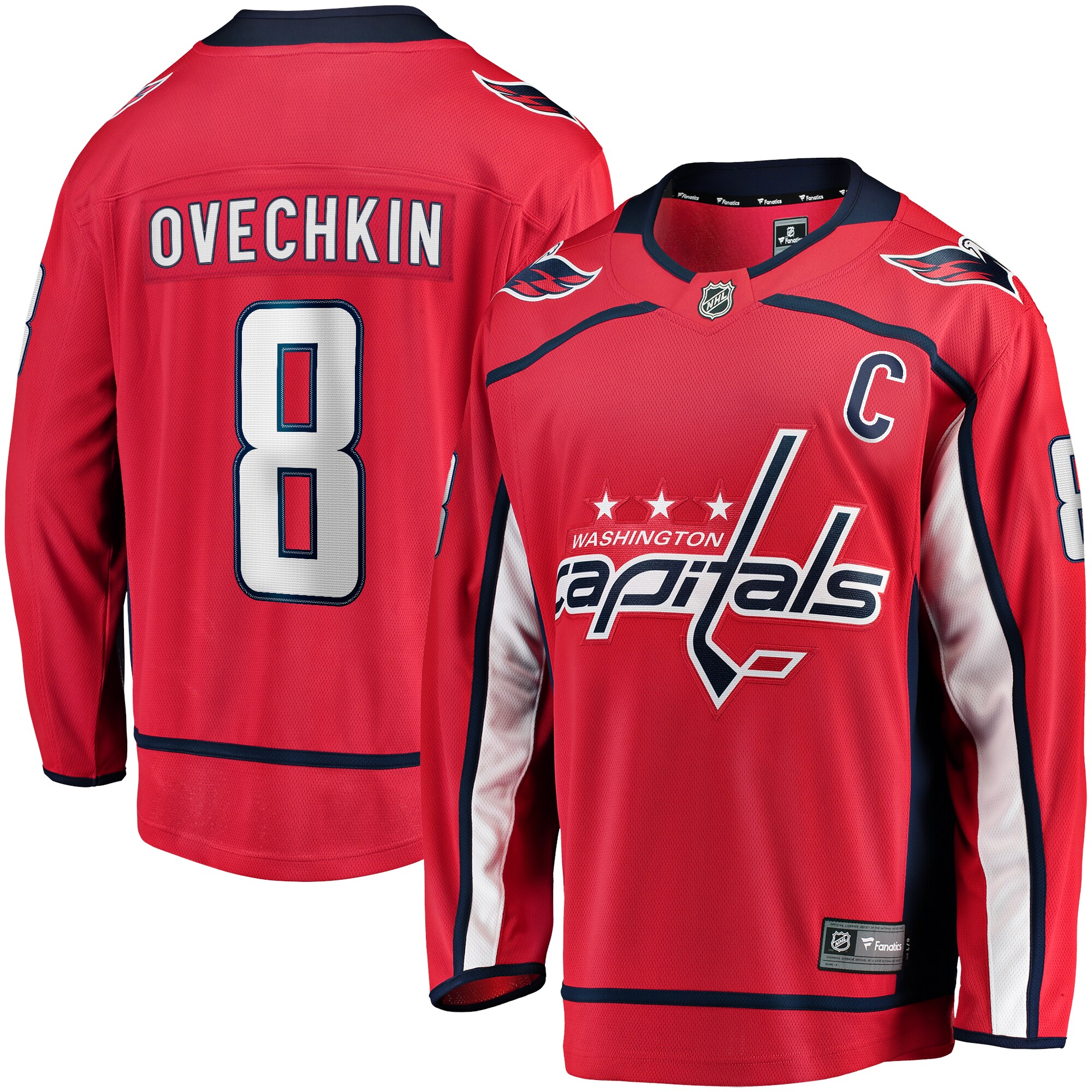 Alexander Ovechkin Washington Capitals Fanatics Captain Patch Home Breakaway Jersey - Red