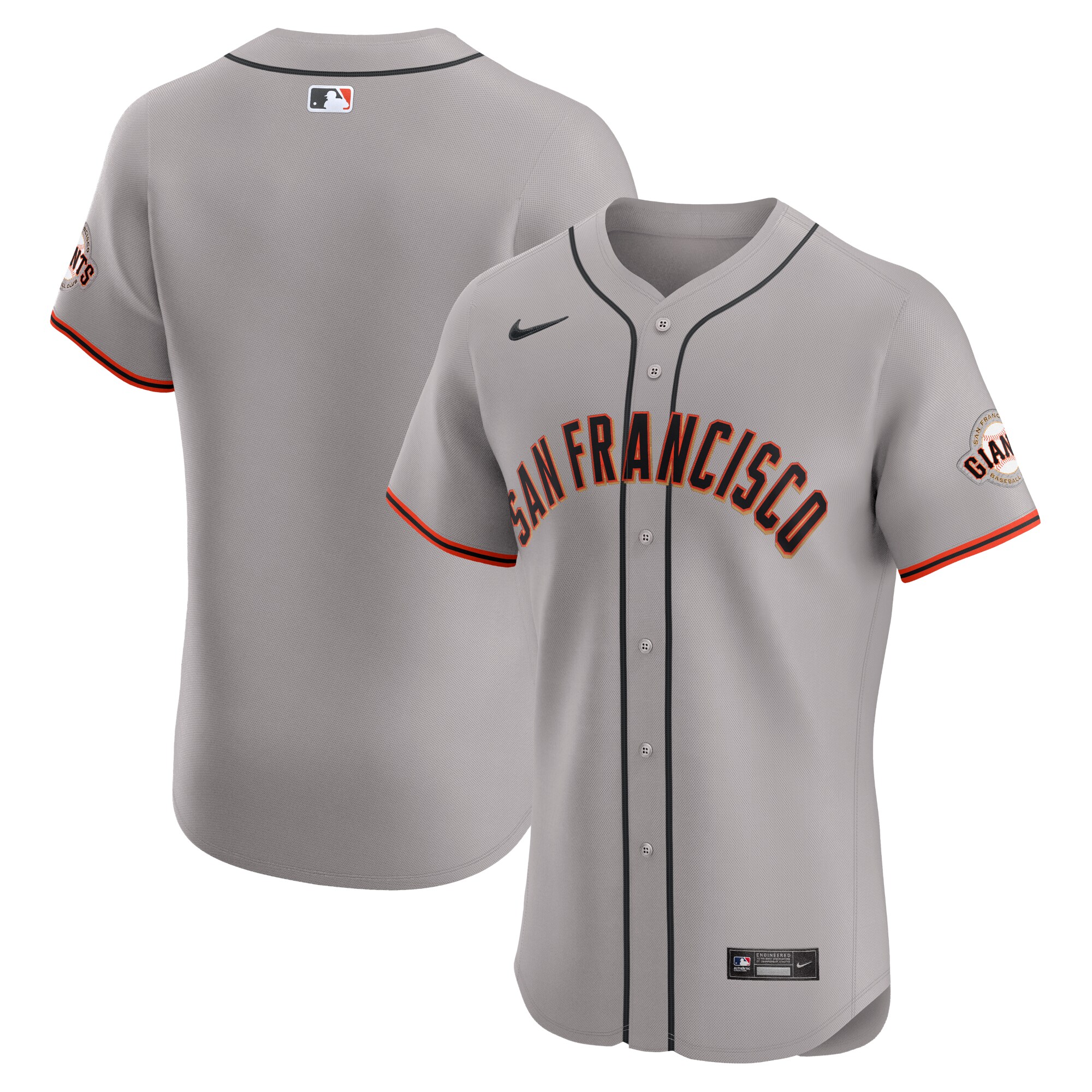San Francisco Giants  Road Vapor Premier Elite Patch Jersey - Gray