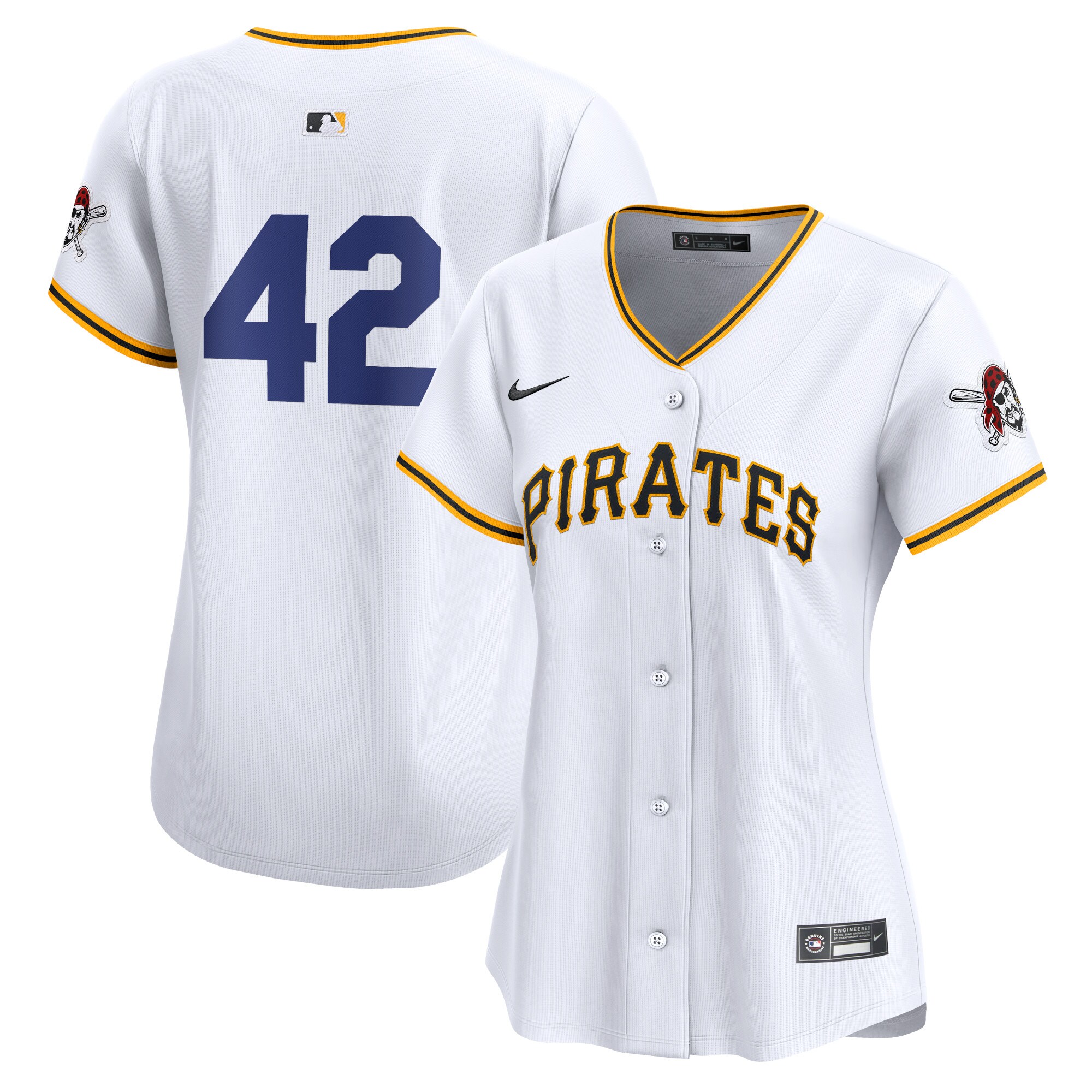 Pittsburgh Pirates  Women's 2024 Jackie Robinson Day Home Limited Jersey\u00c2\u00a0\u00e2\u20ac\u201c White