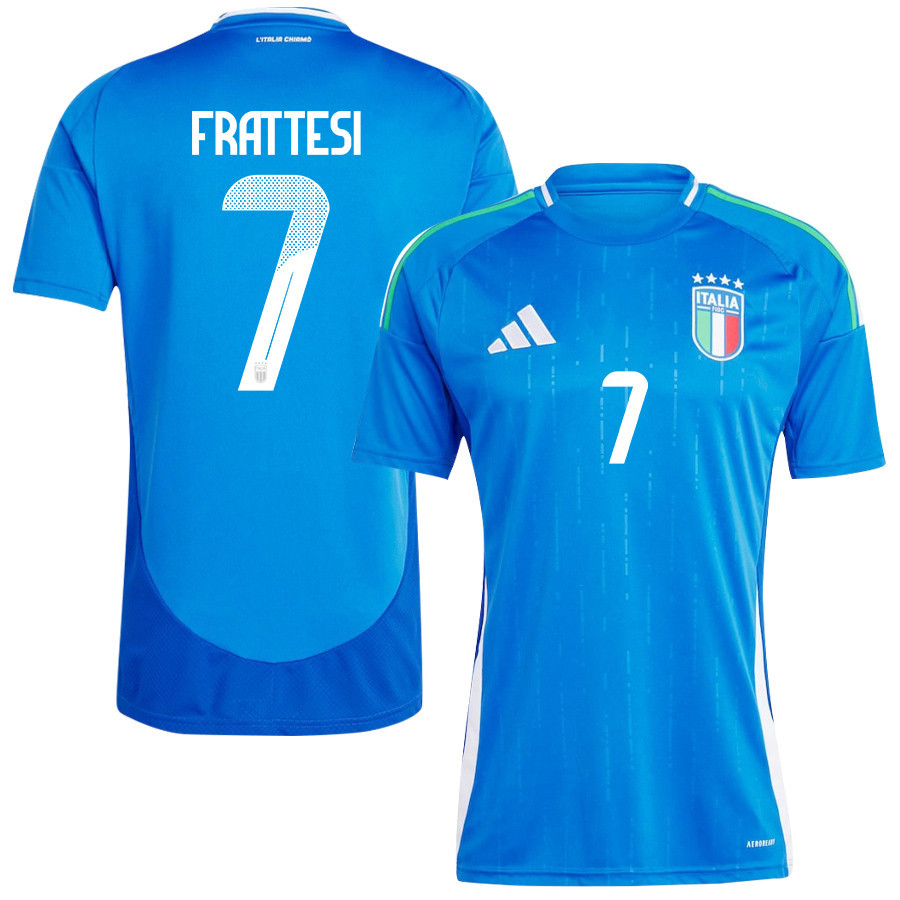 Davide Frattesi 7 Italy National Team 2024/25 Home Men Jersey - Blue